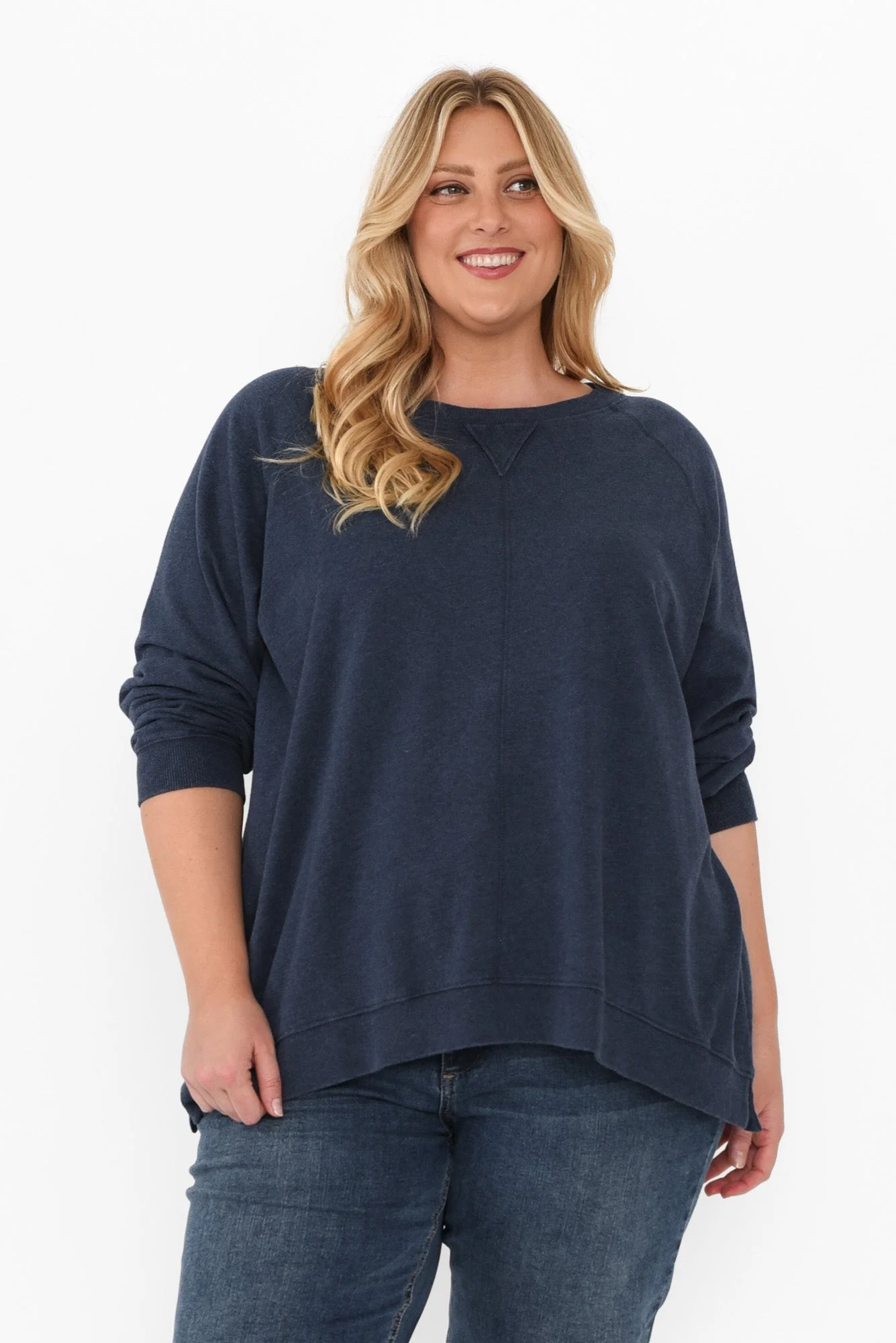 Flossie Navy Cotton Sweatshirt - Image 7