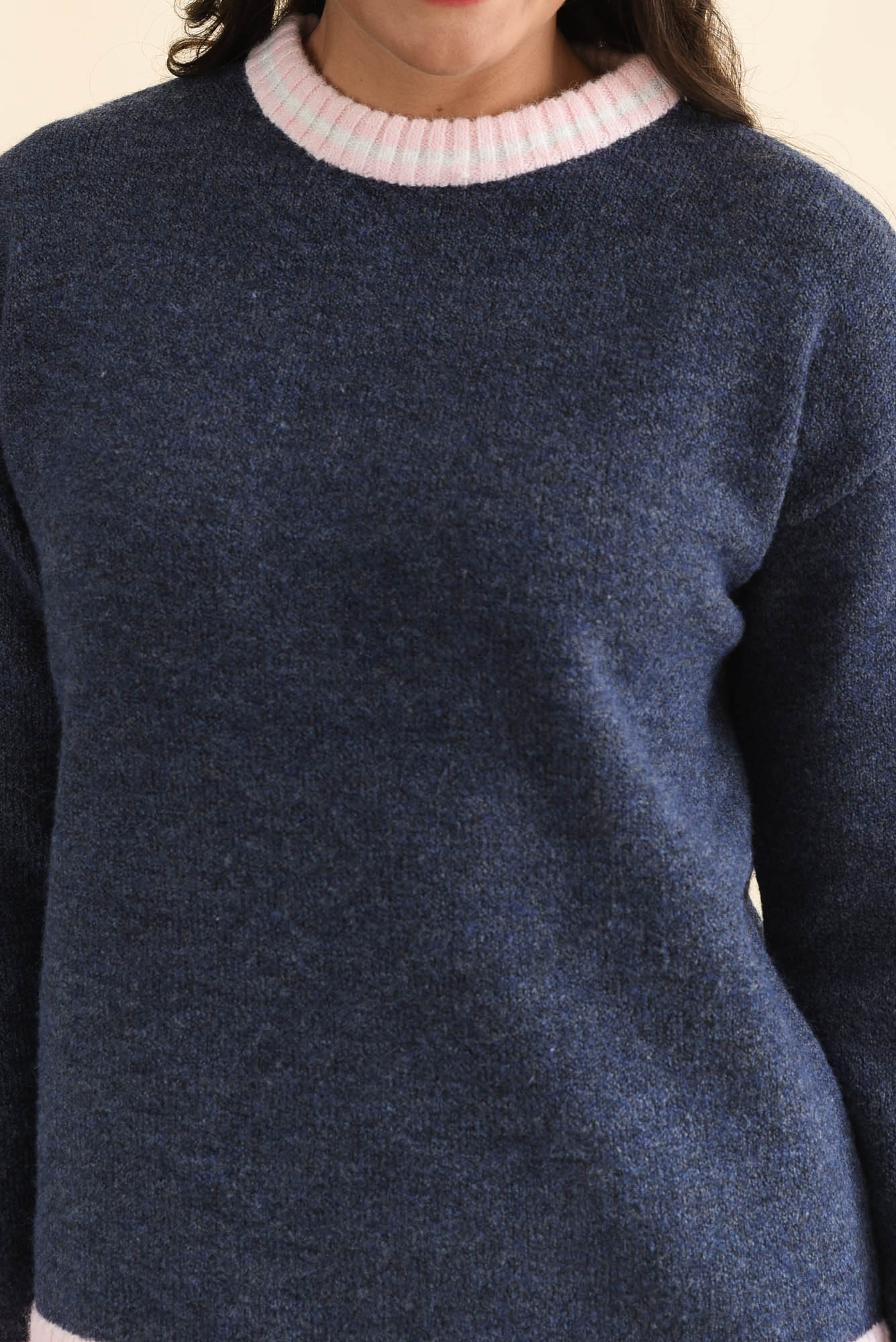 Fowler Navy Contrast Trim Knit Jumper - Image 5
