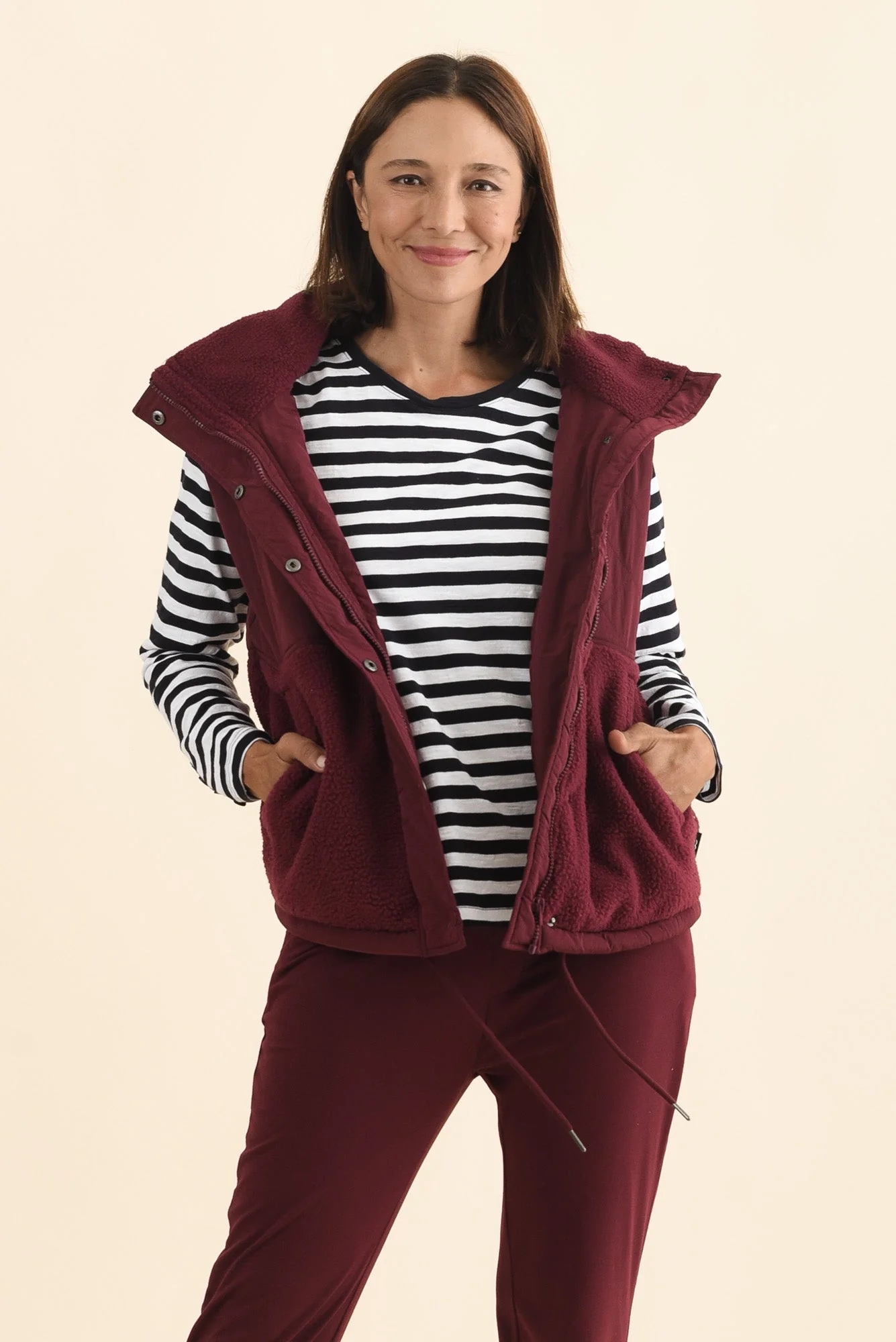 Freedom Burgundy Quilted Vest - Image 2
