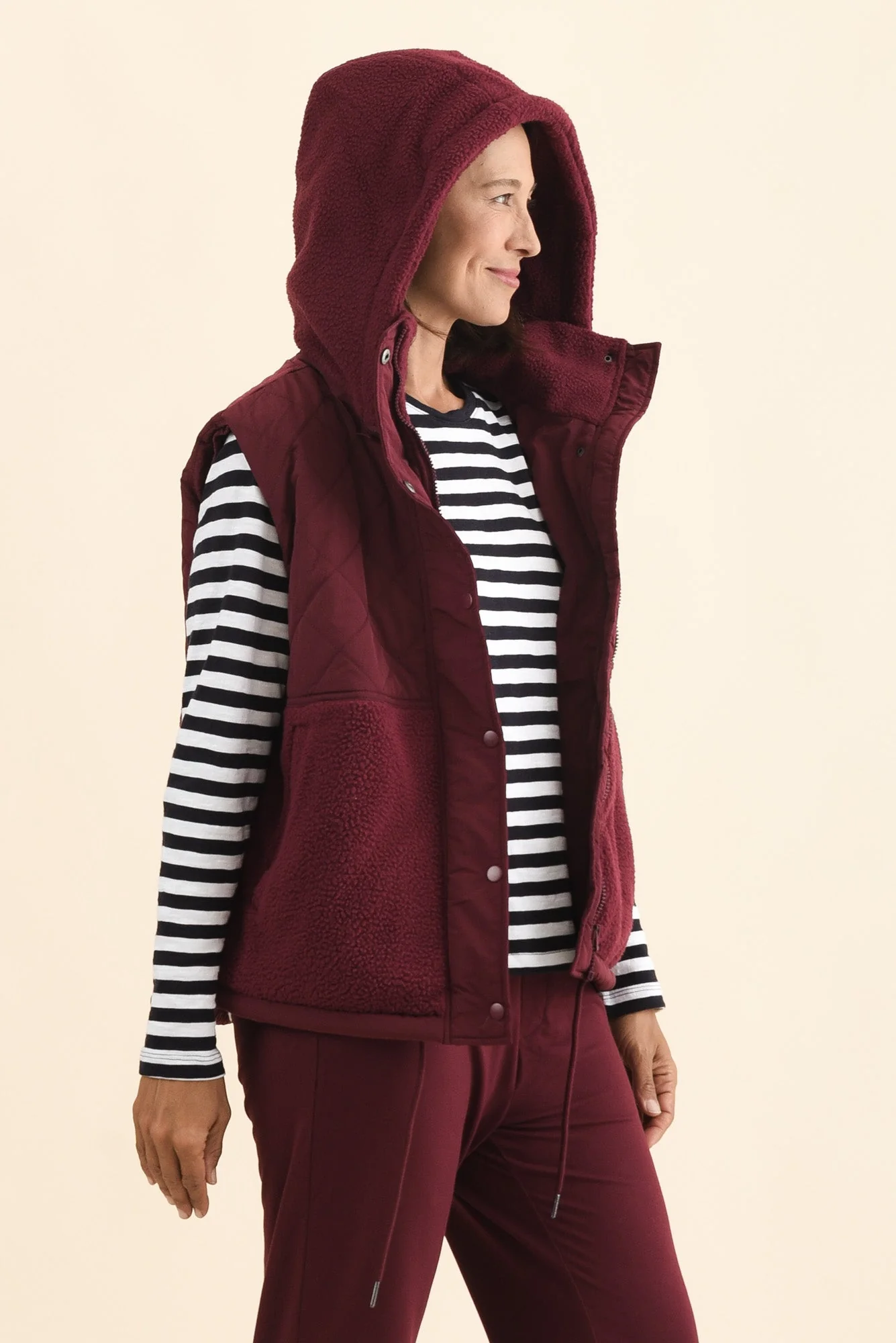 Freedom Burgundy Quilted Vest - Image 4