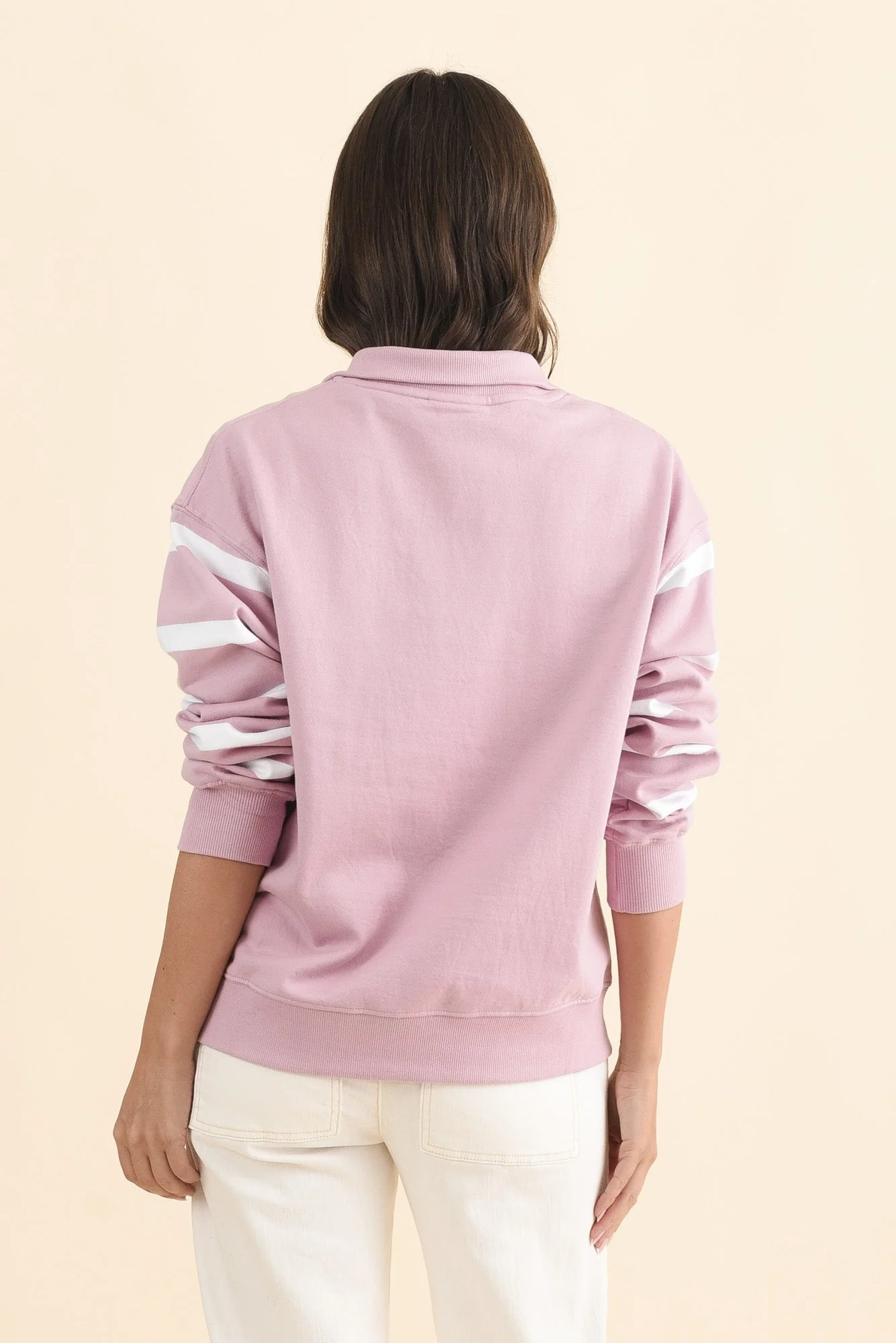 Freedom Pink Stripe Half Zip Sweatshirt - Image 4