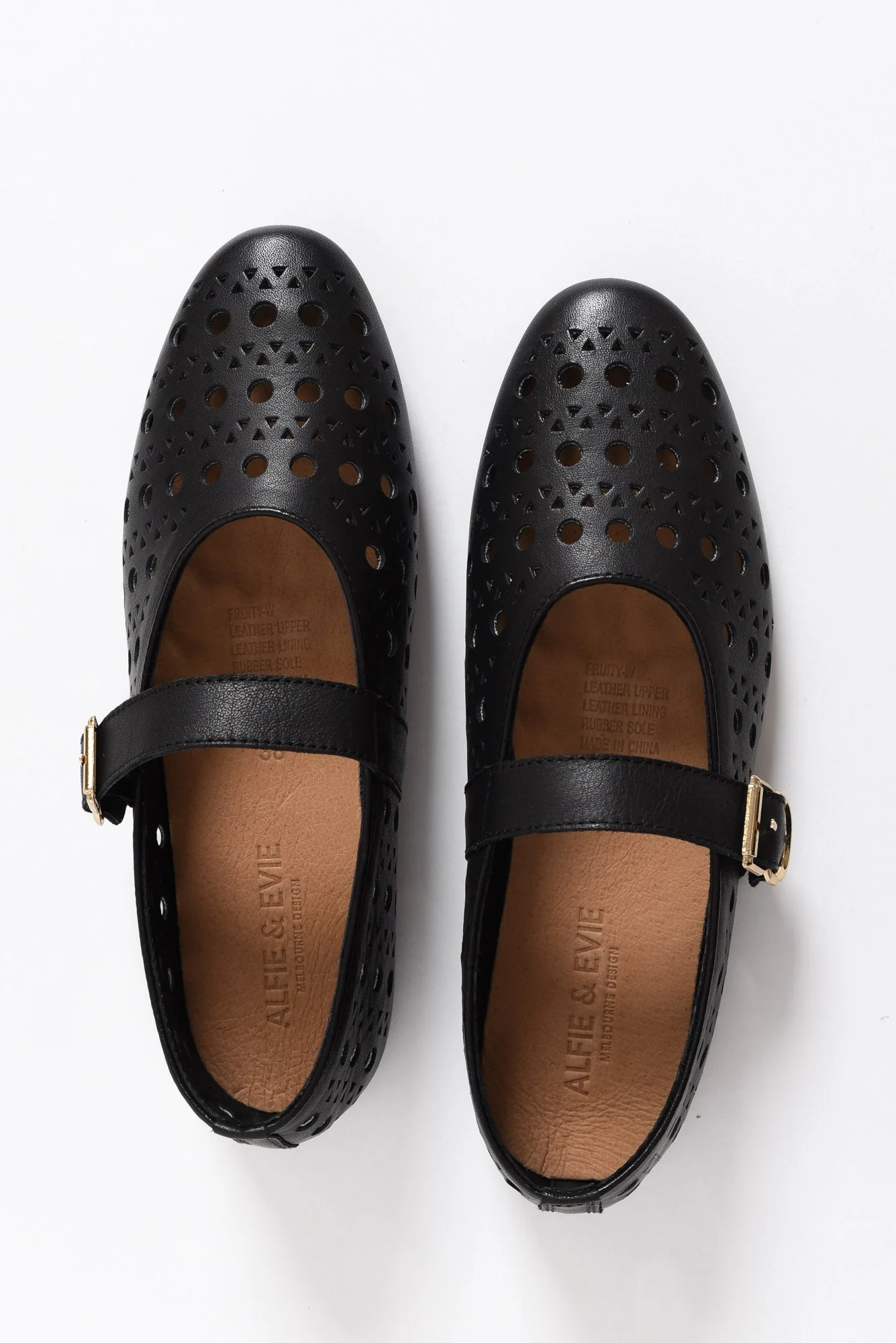 Fruity Black Leather Ballet Flat - Image 4