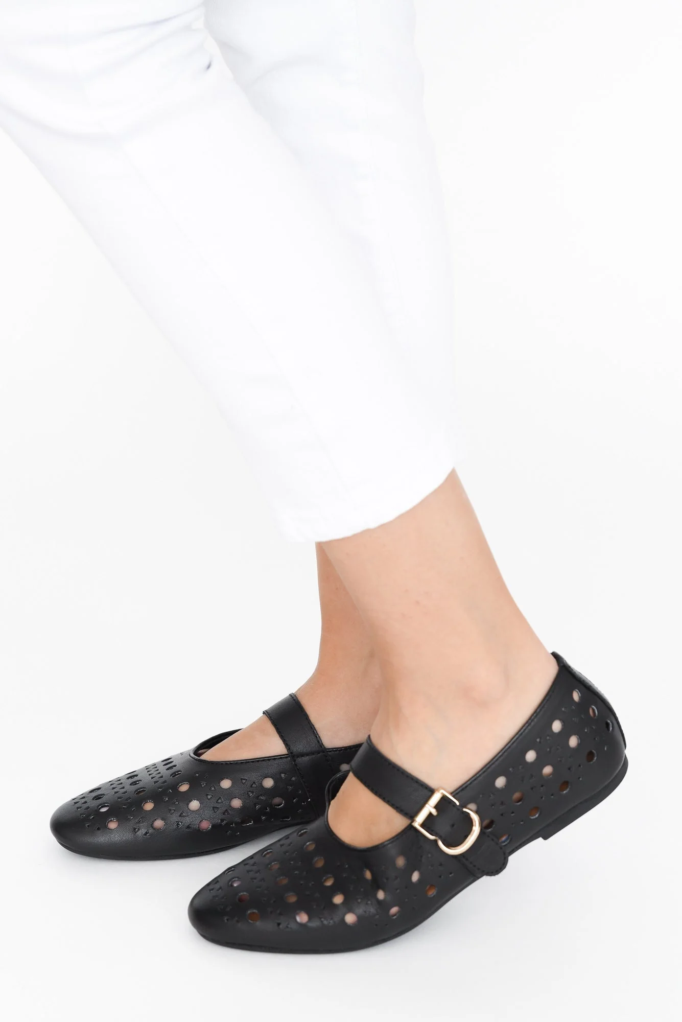 Fruity Black Leather Ballet Flat - Image 5
