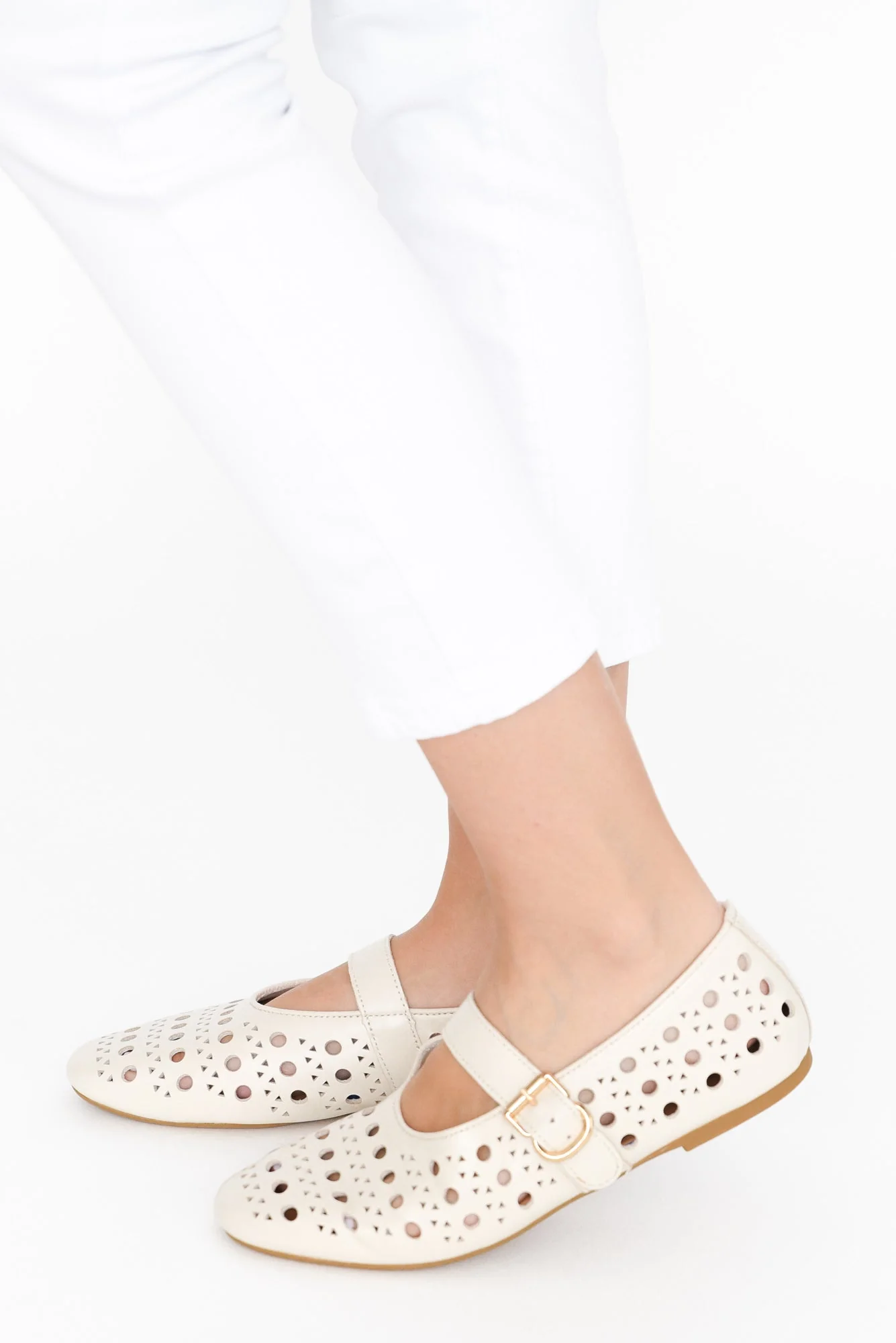 Fruity Cream Leather Ballet Flat - Image 5