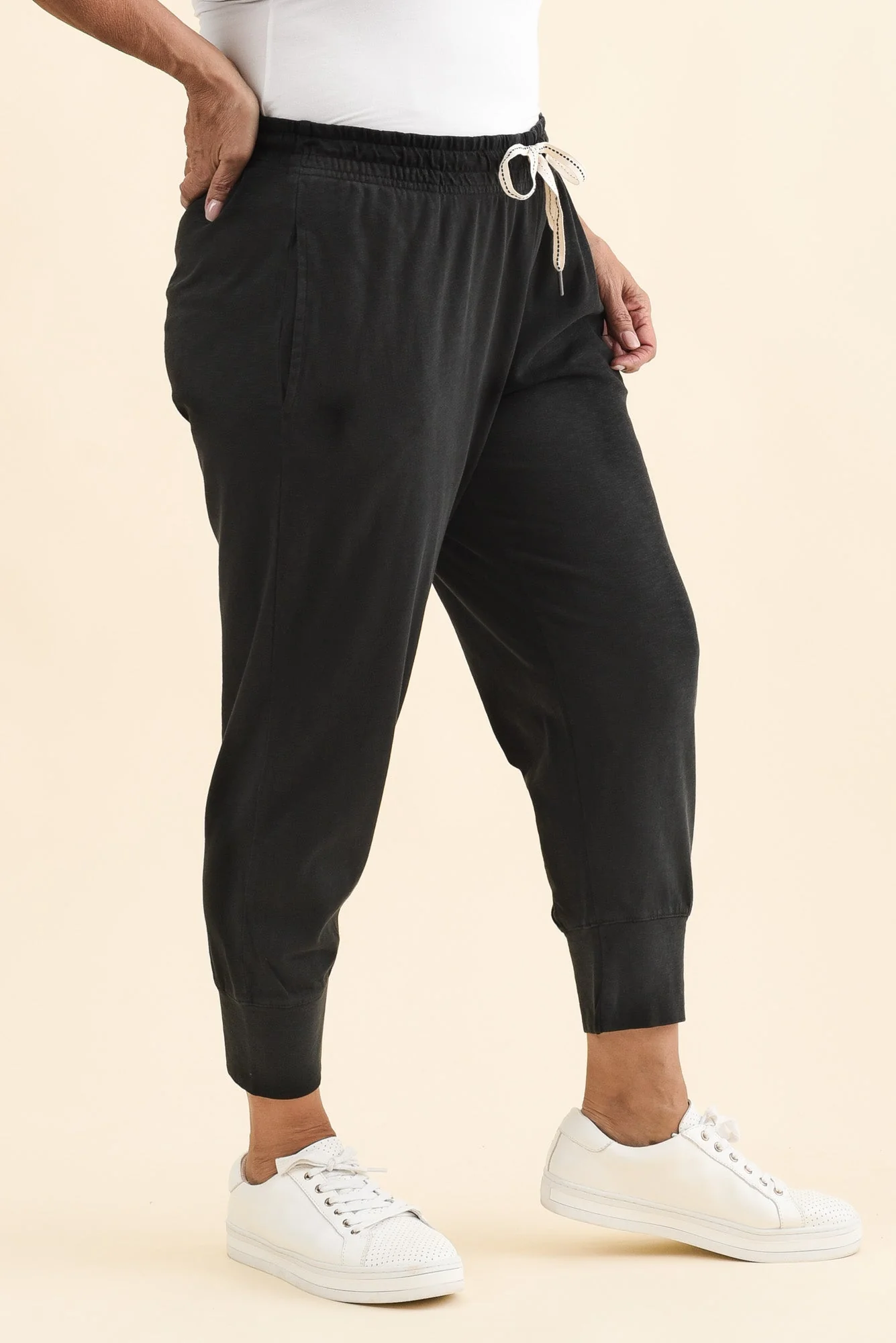 Fundamental Brunch Black Cotton Sweatpants - Image 10