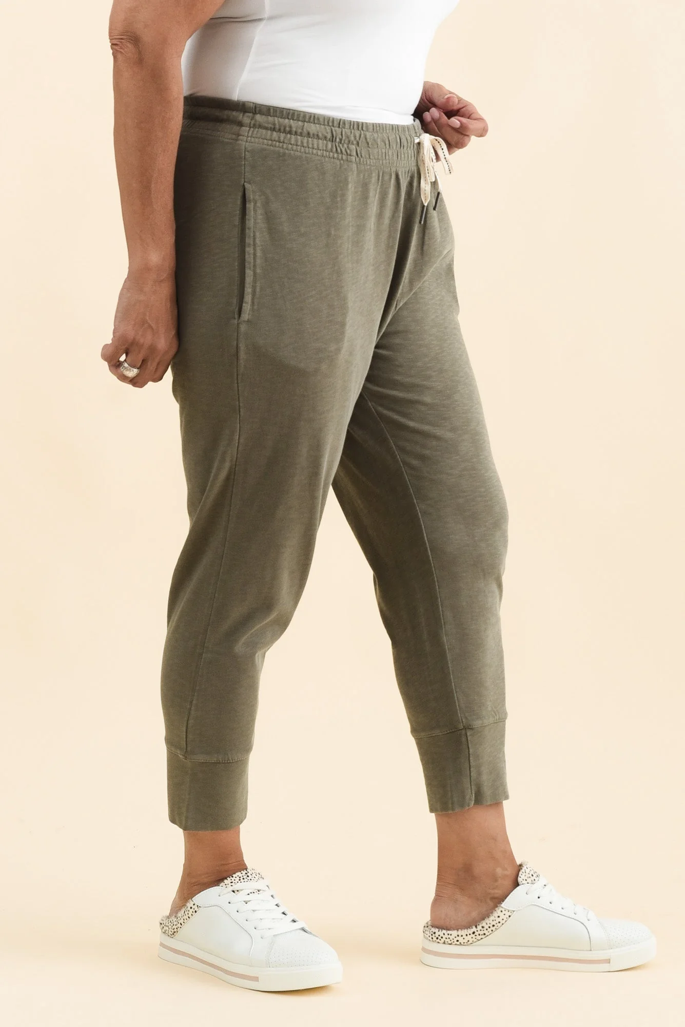 Fundamental Brunch Khaki Cotton Sweatpants - Image 9