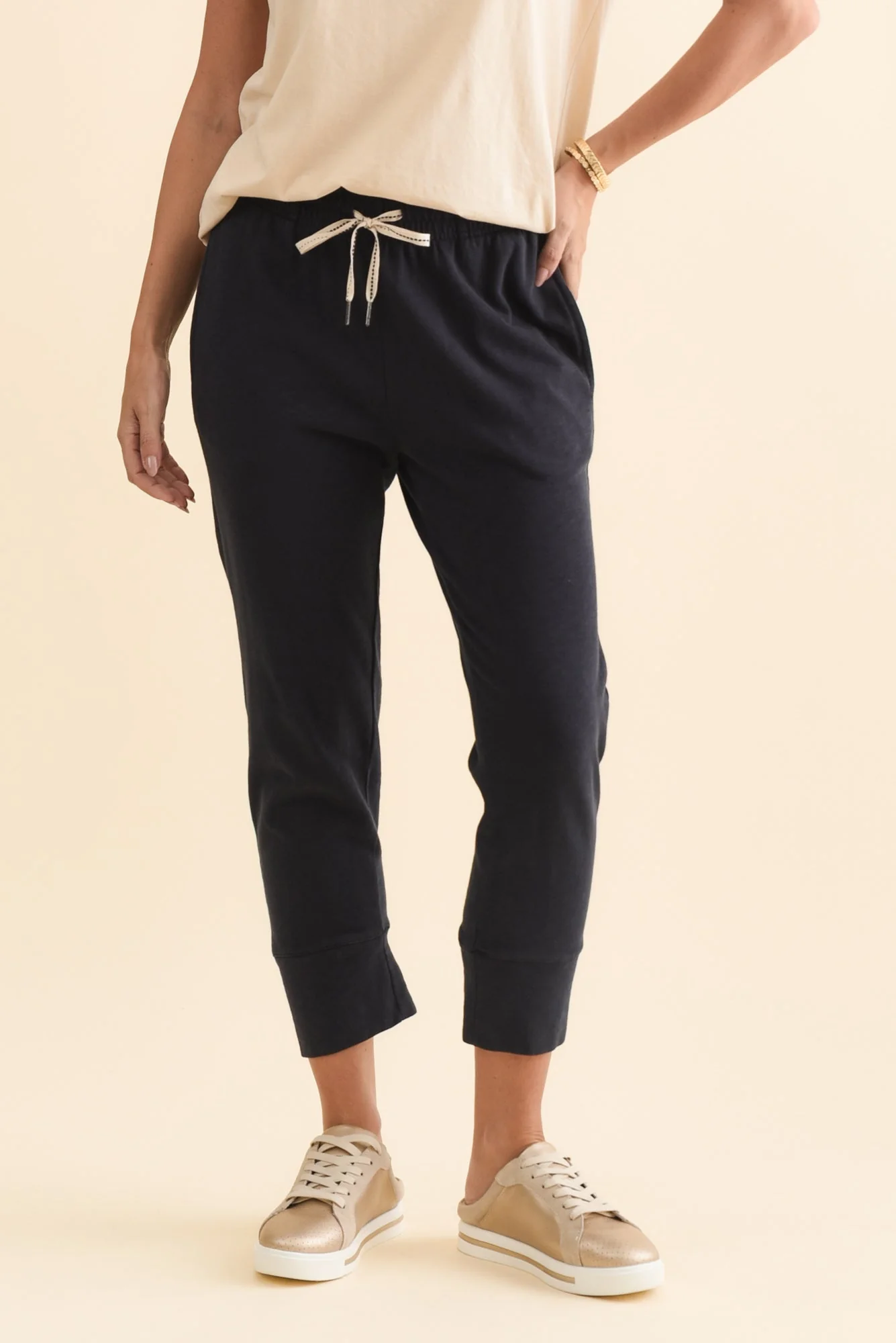 Fundamental Brunch Navy Cotton Sweatpants - Image 2