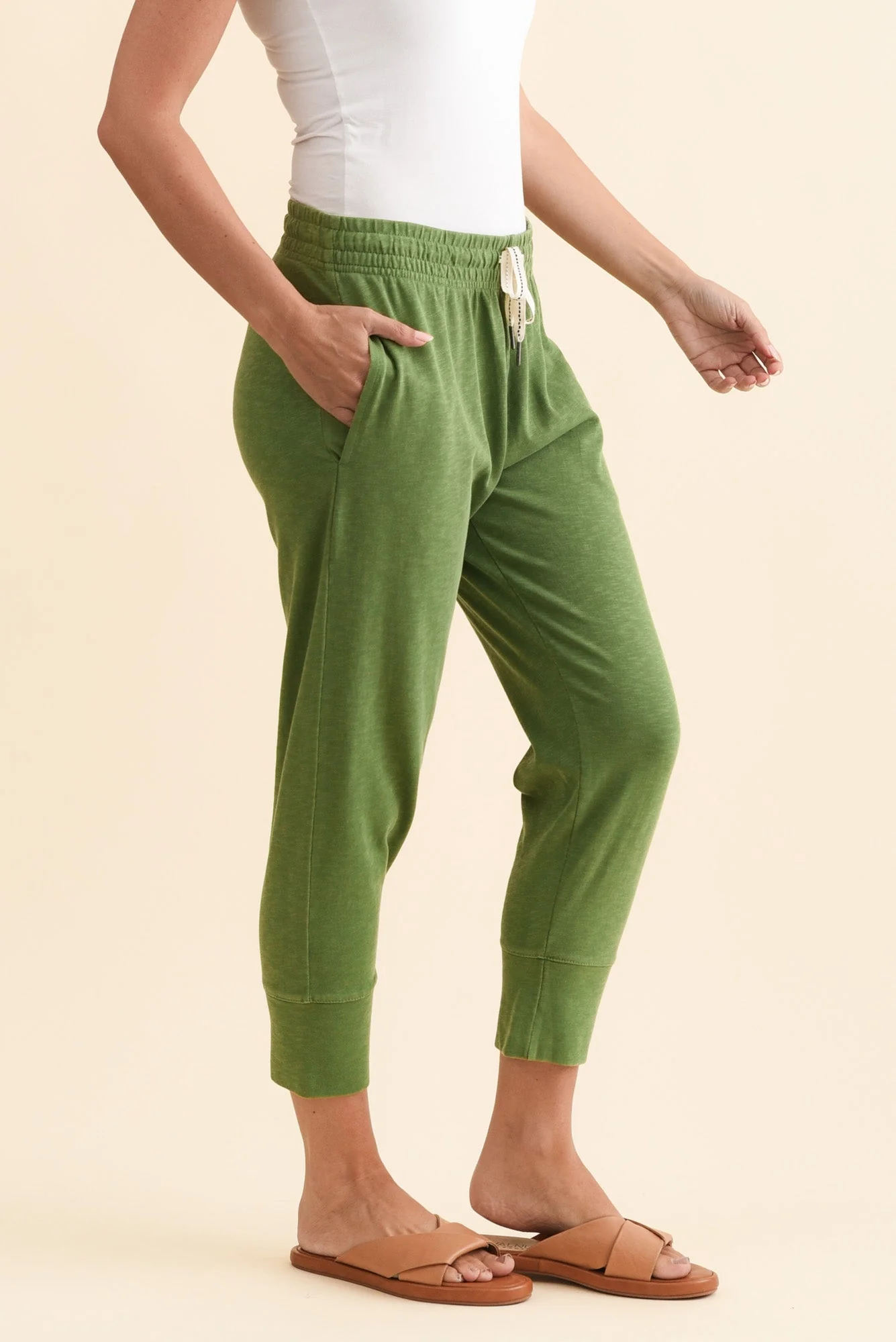 Fundamental Brunch Olive Cotton Sweatpants - Image 3