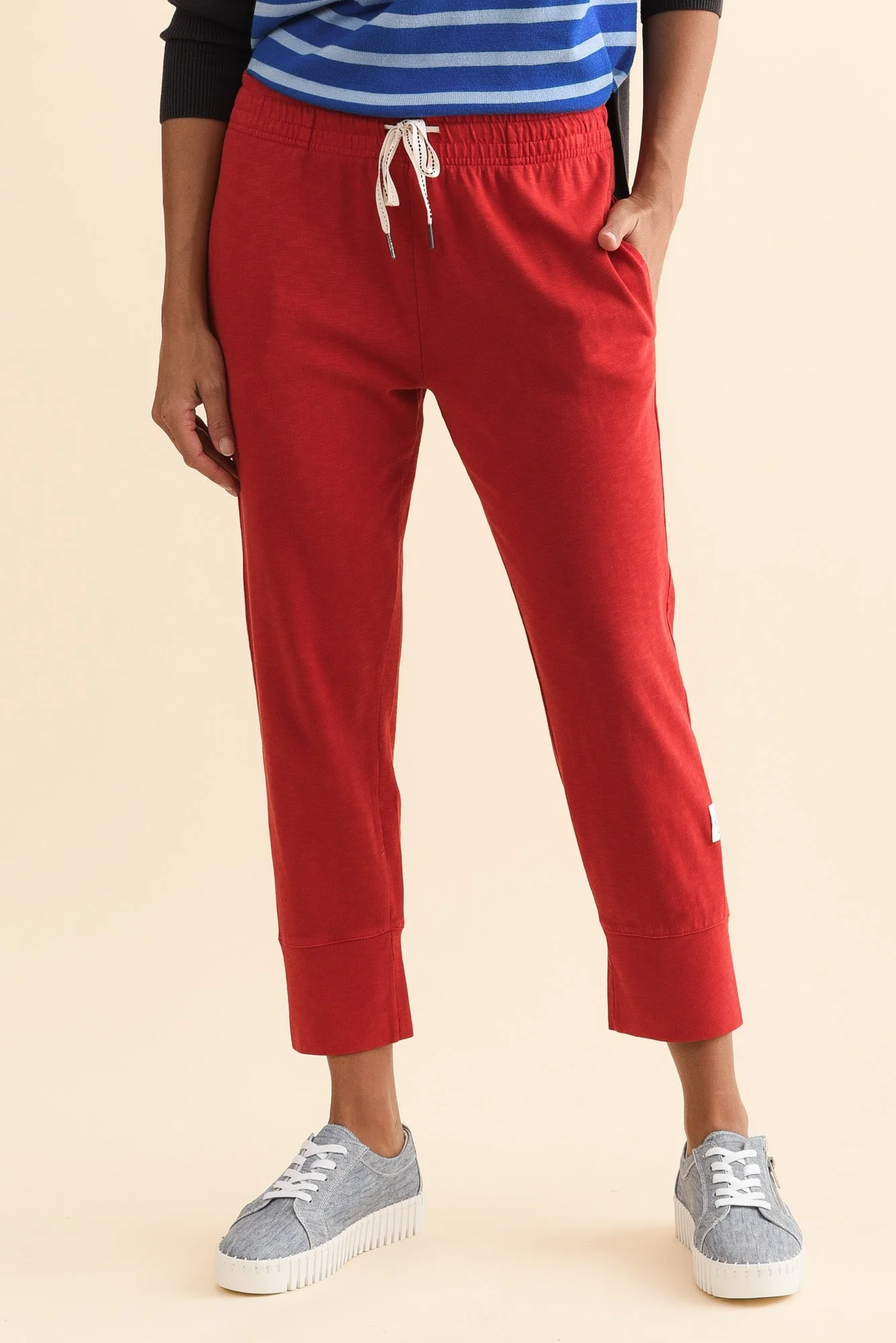 Fundamental Brunch Red Cotton Sweatpants - Image 2