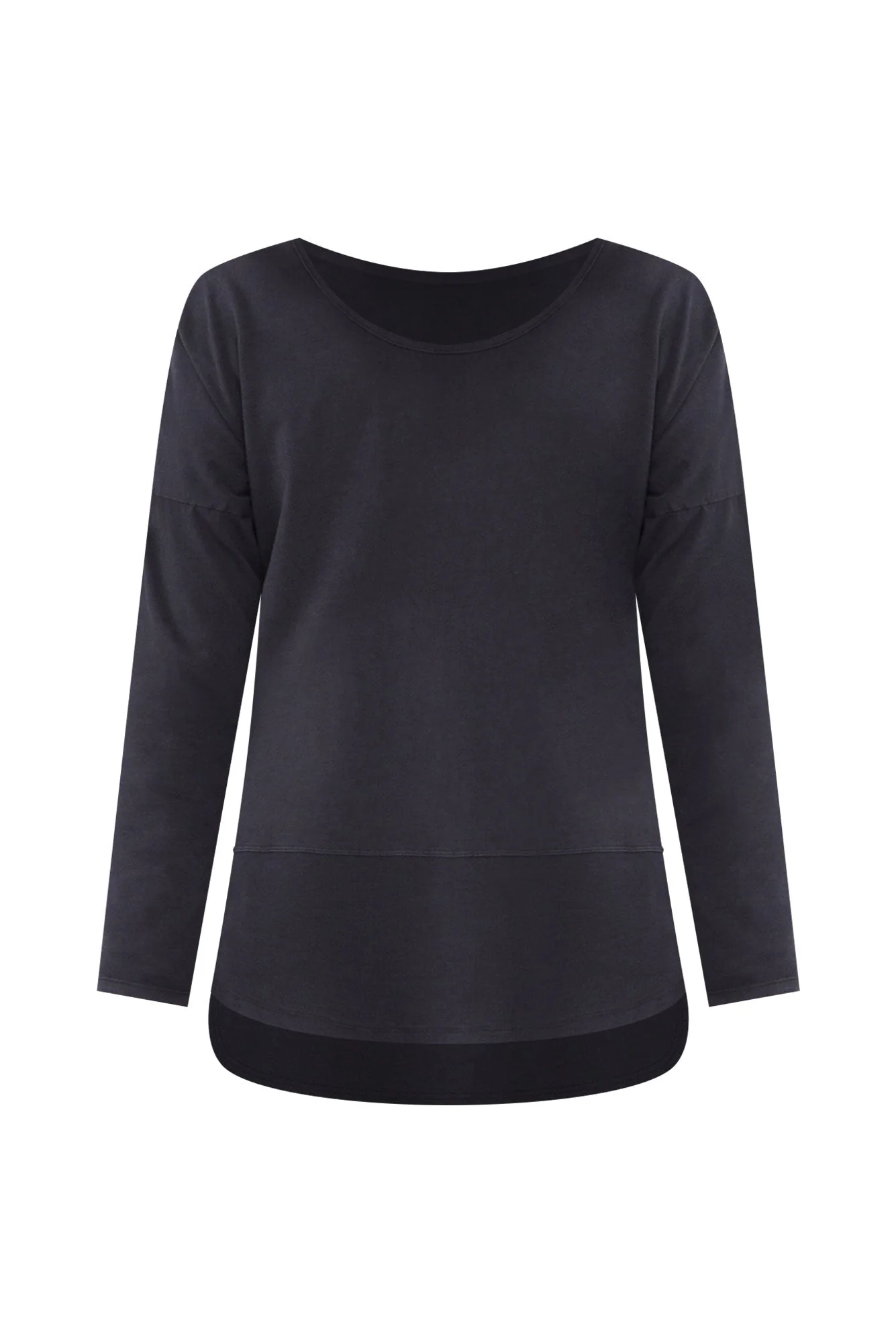 Fundamental Navy Cotton Rib Sleeved Top - Image 6