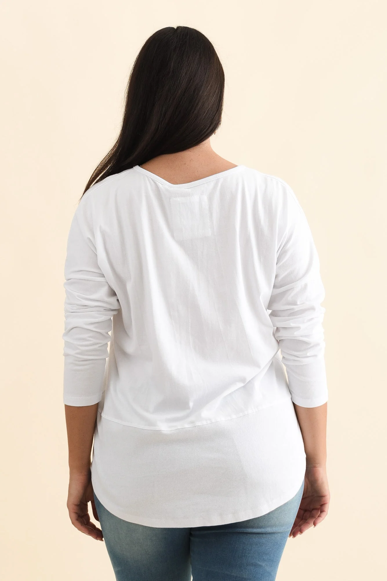 Fundamental White Cotton Rib Sleeved Top - Image 12