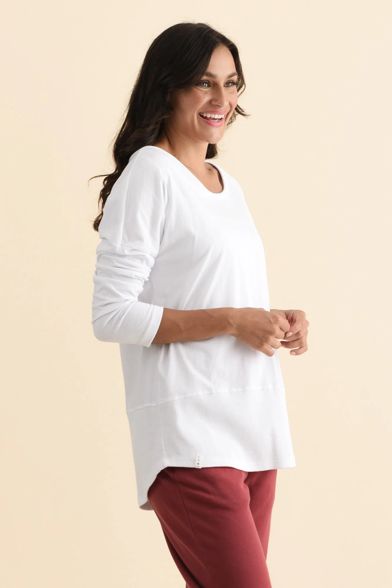 Fundamental White Cotton Rib Sleeved Top - Image 5