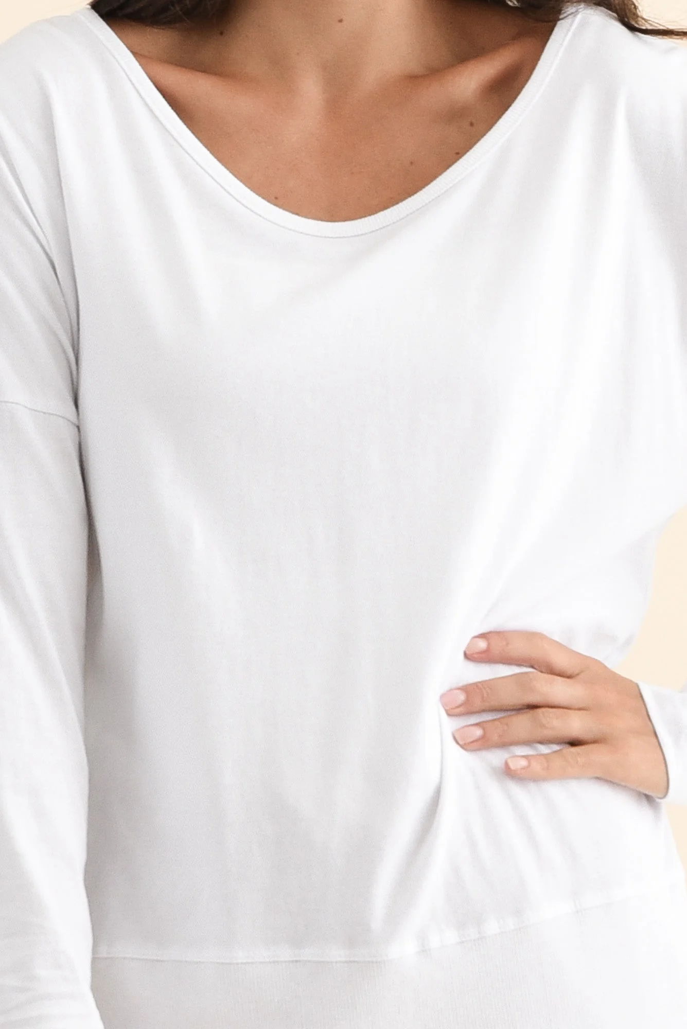 Fundamental White Cotton Rib Sleeved Top - Image 7