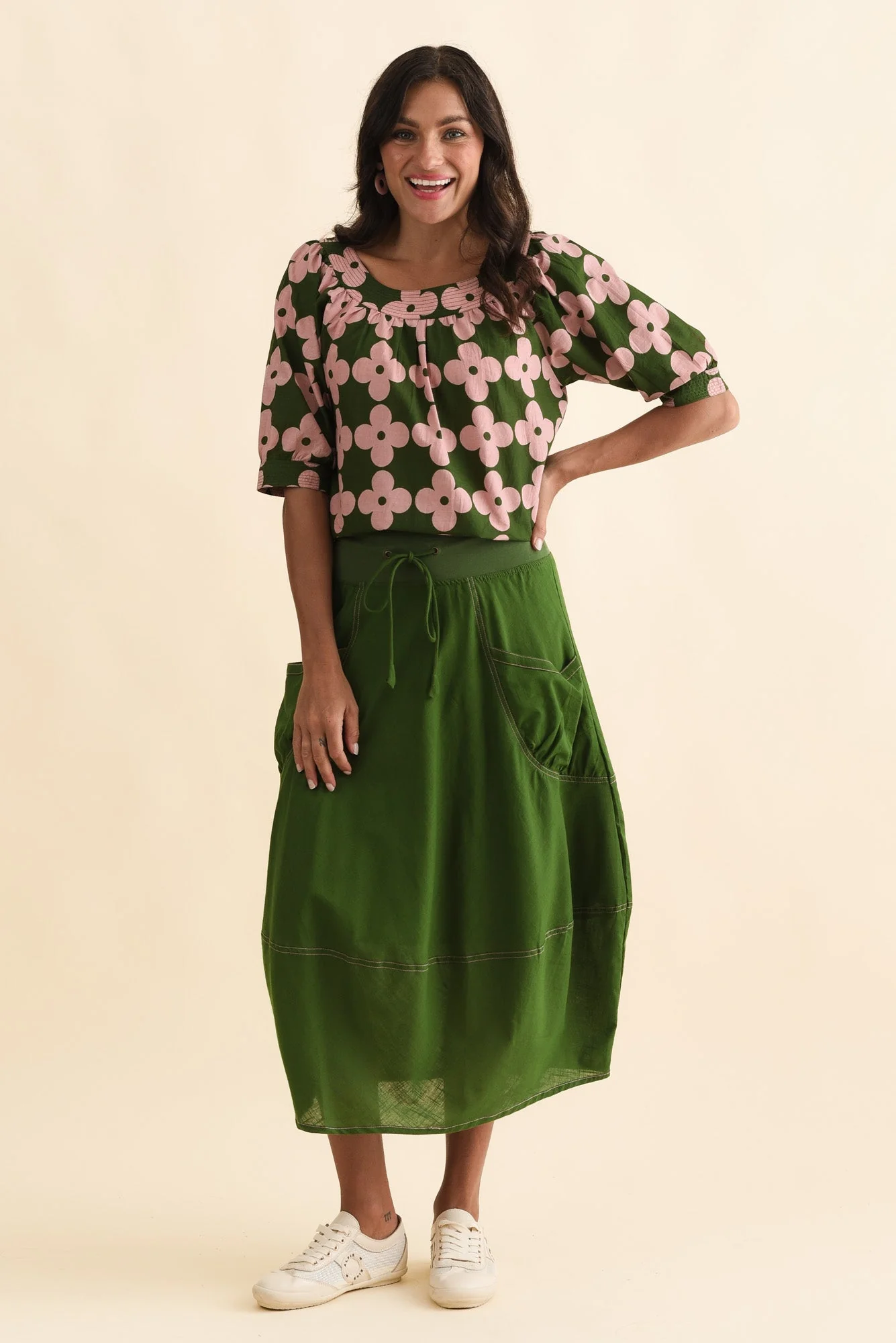 Gabe Green Cotton Pocket Skirt - Image 2