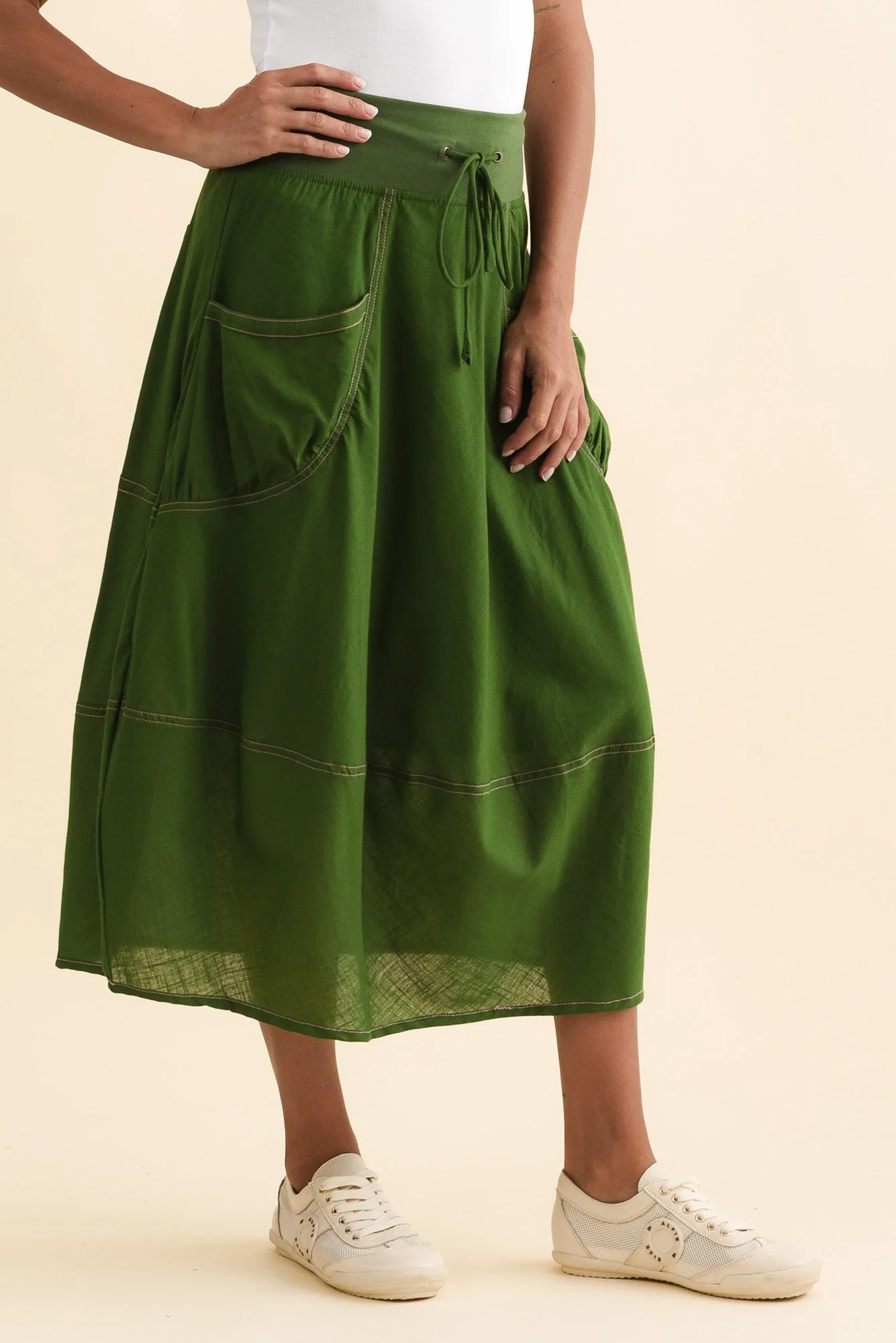 Gabe Green Cotton Pocket Skirt - Image 3