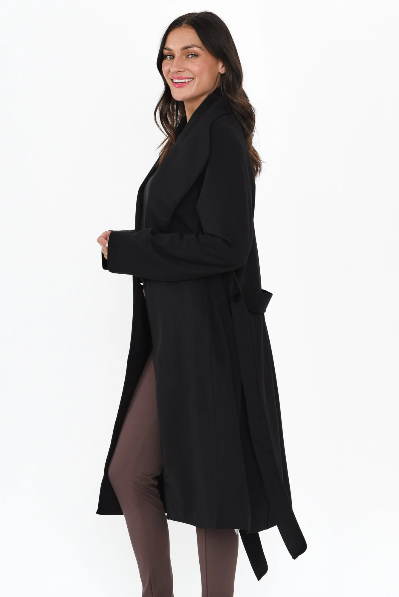 Gabriel Black Collared Coat - Image 3