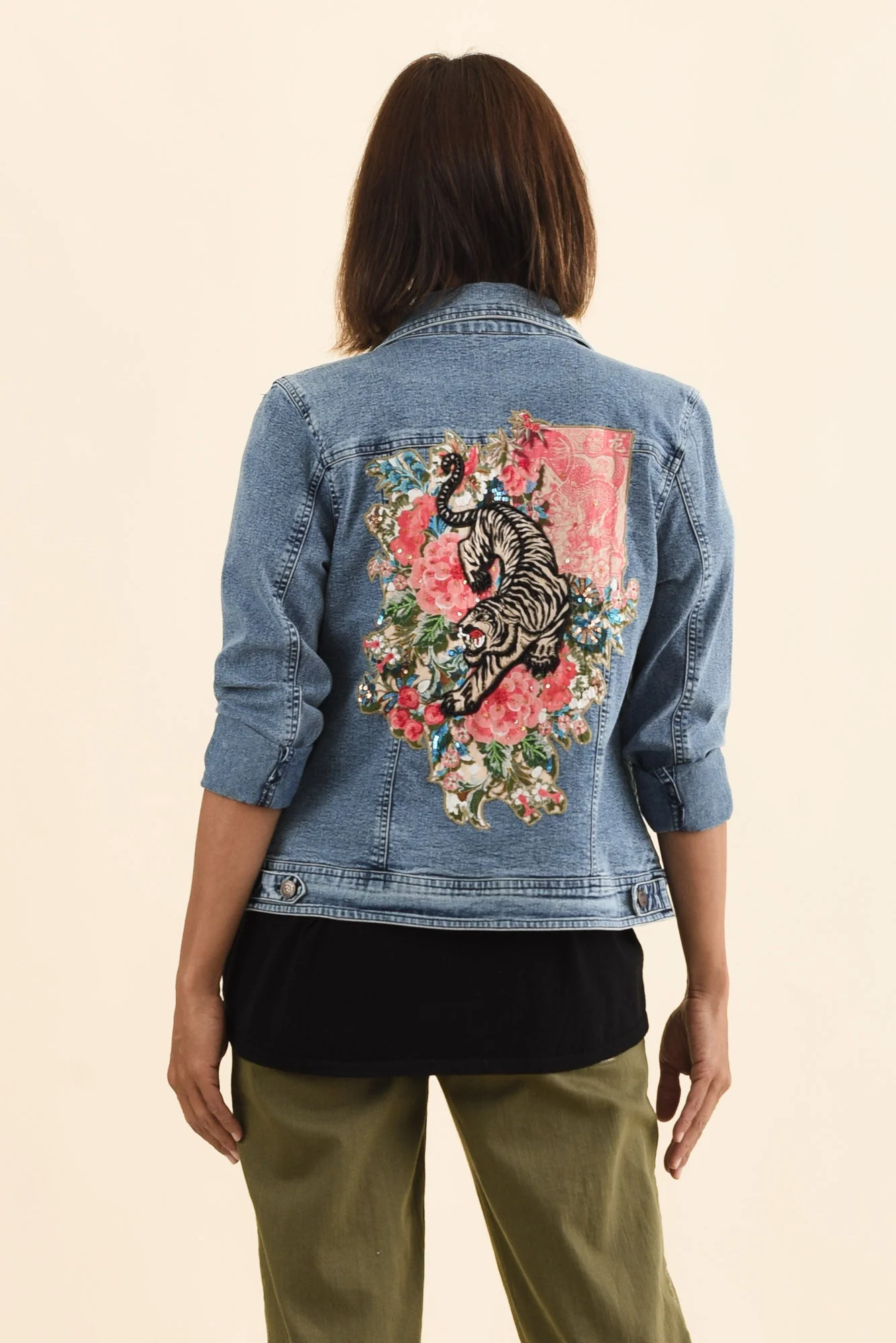 Gaia Pink Tiger Denim Jacket - Image 4
