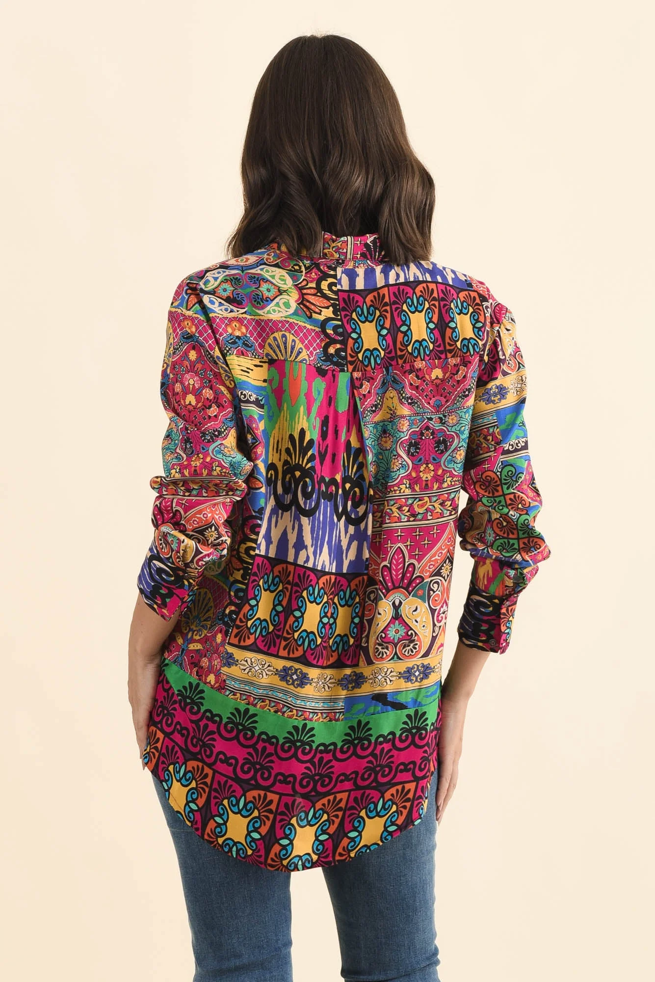 Galatea Pink Mosaic Button Shirt - Image 4
