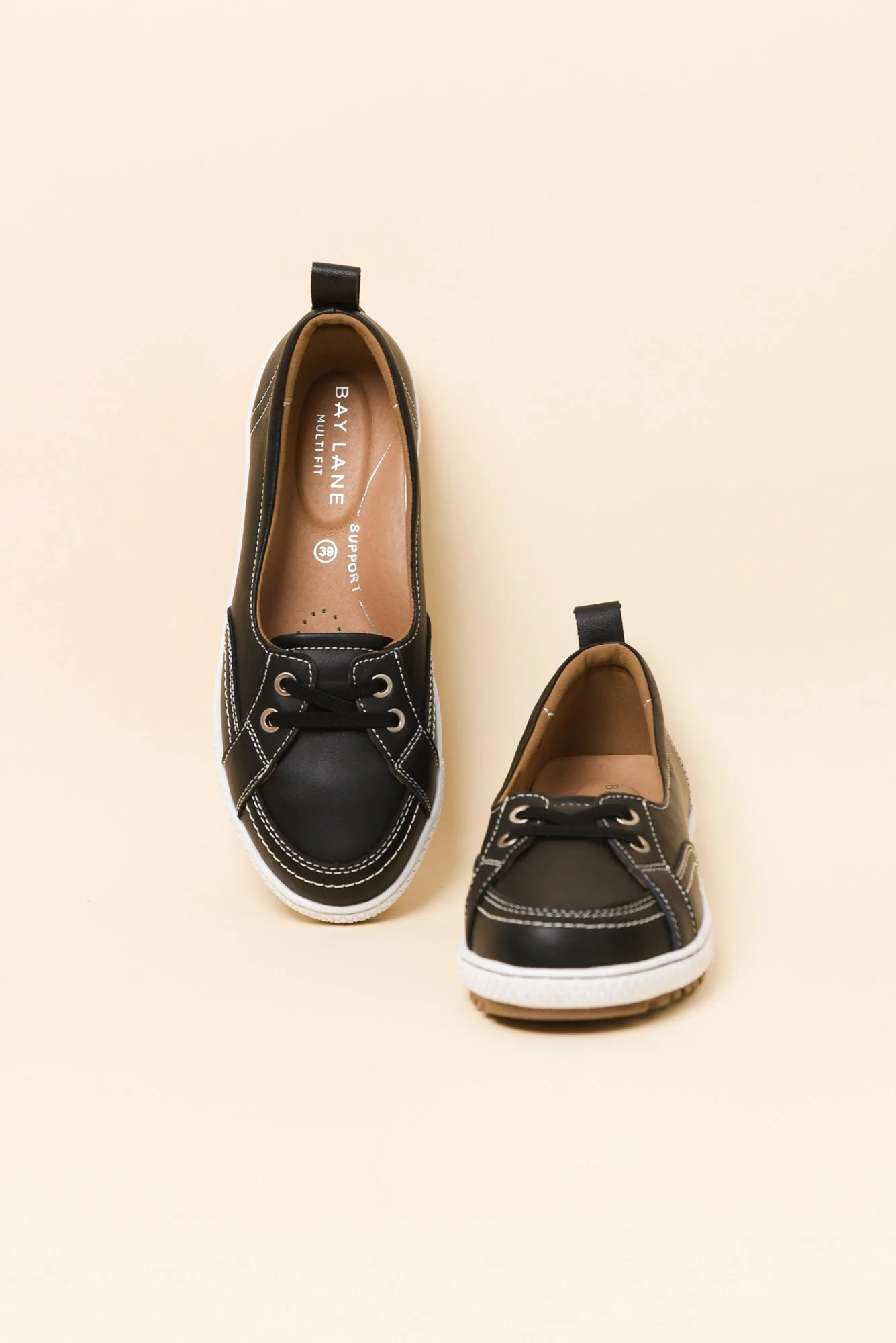 Garland Black Leather Loafer Sneaker - Image 2