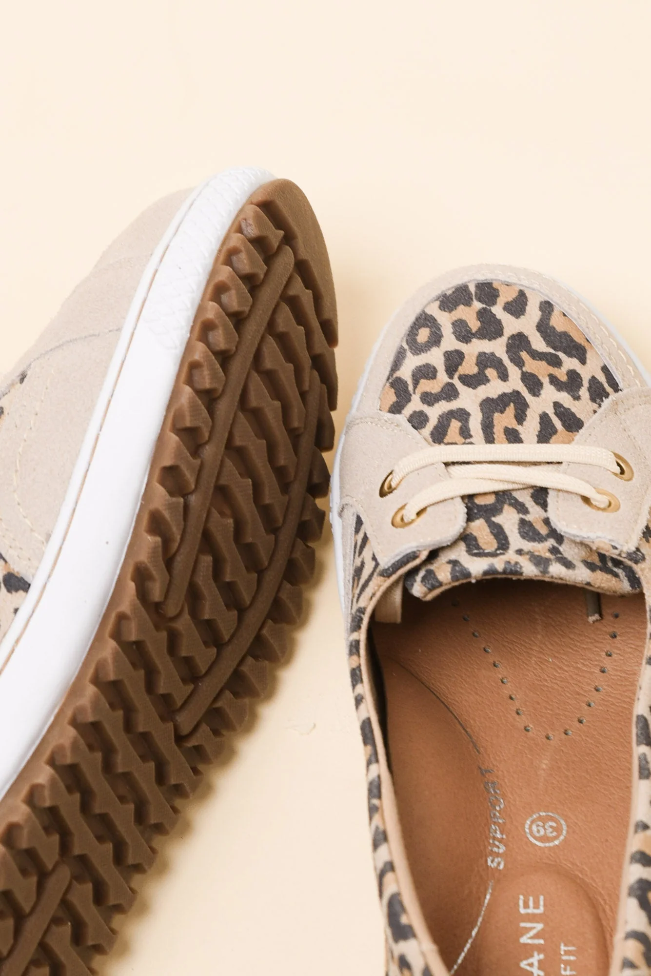 Garland Taupe Leopard Leather Loafer Sneaker - Image 3