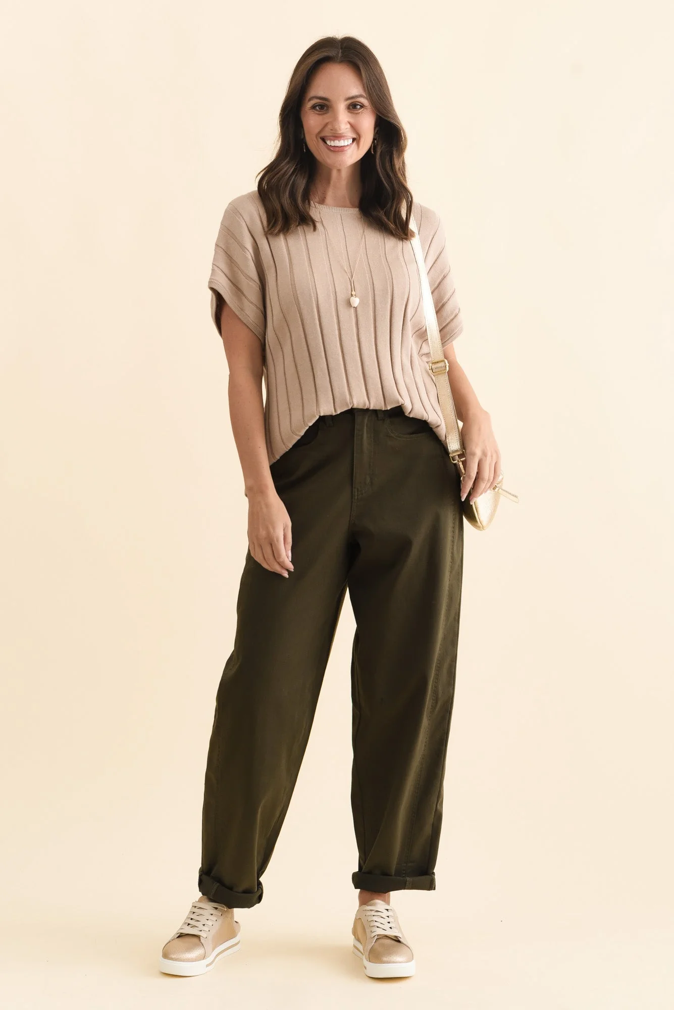 Garner Khaki Barrel Chino Pants - Image 3
