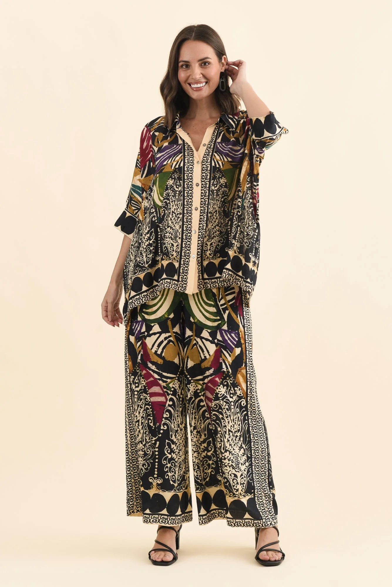 Gaulina Green Mosaic Button Shirt - Image 6