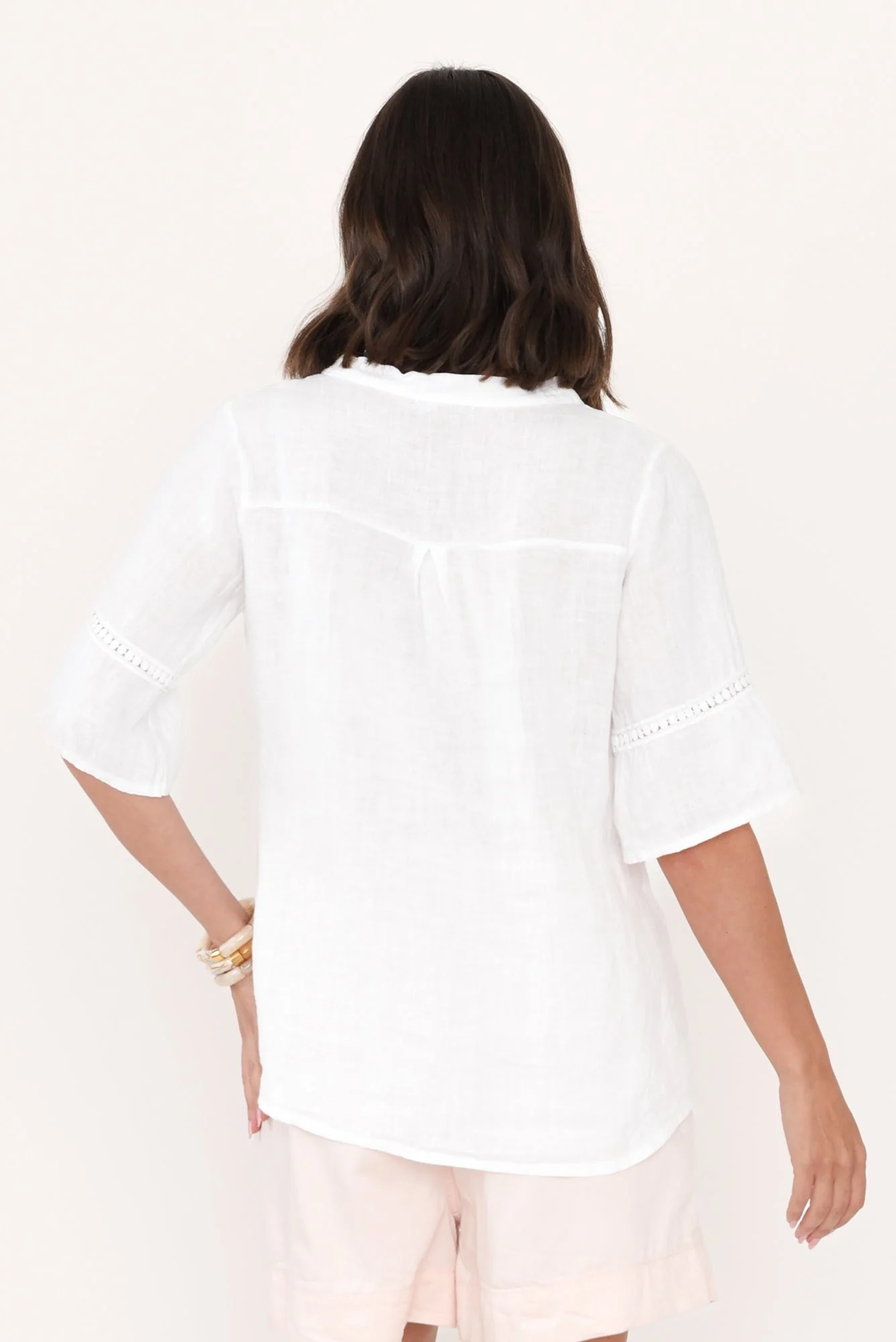 Gemma White Linen Button Top - Image 4