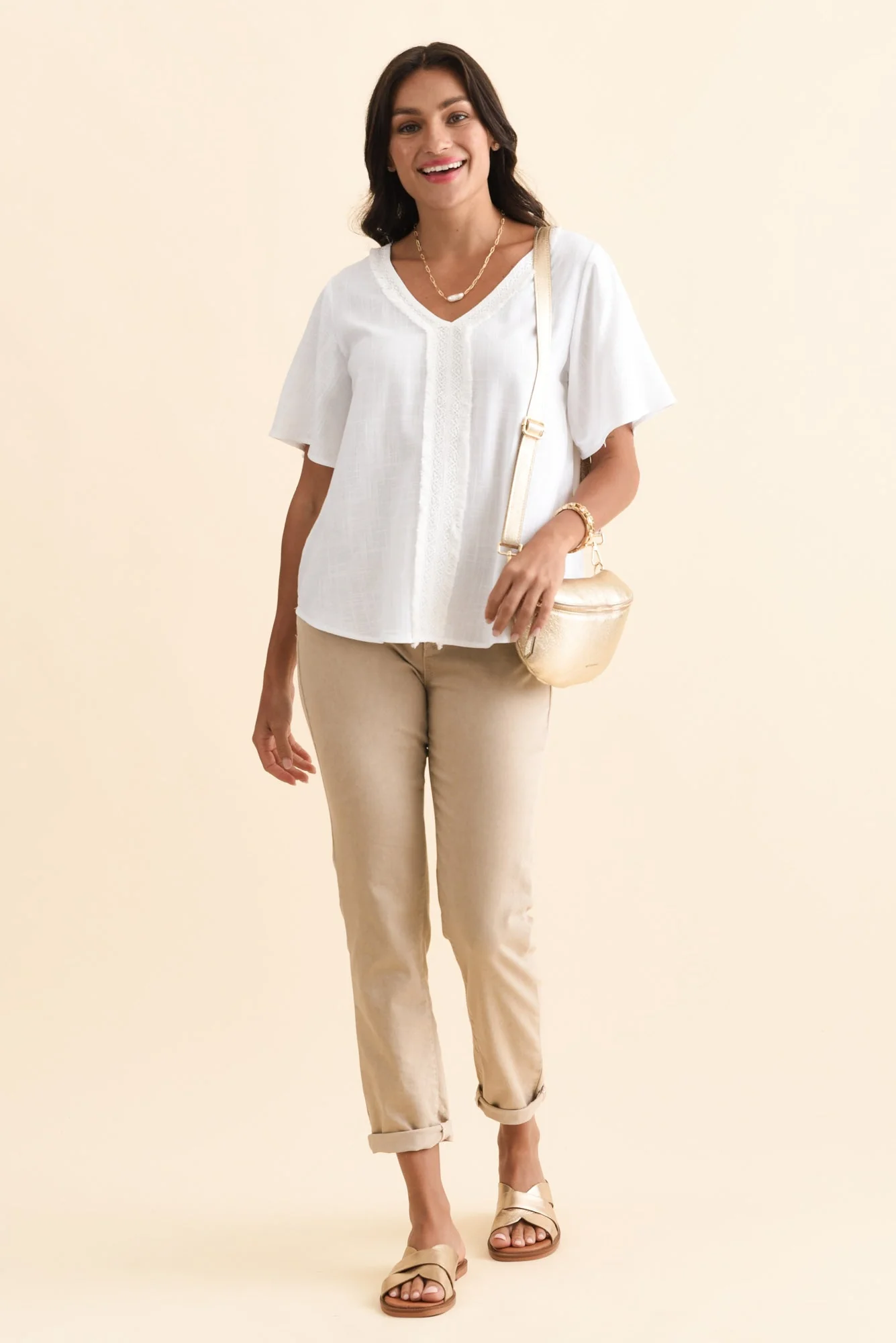Georgio White Linen Top - Image 2