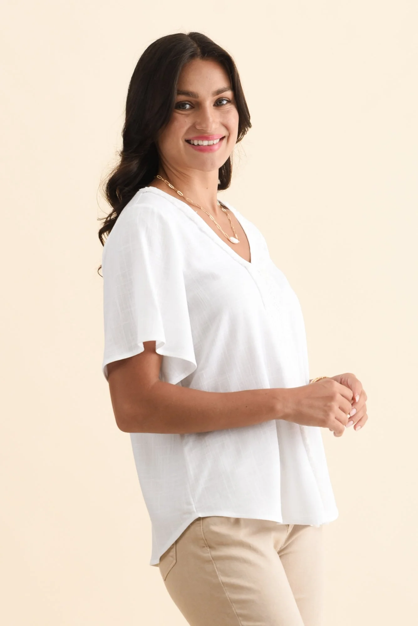 Georgio White Linen Top - Image 3