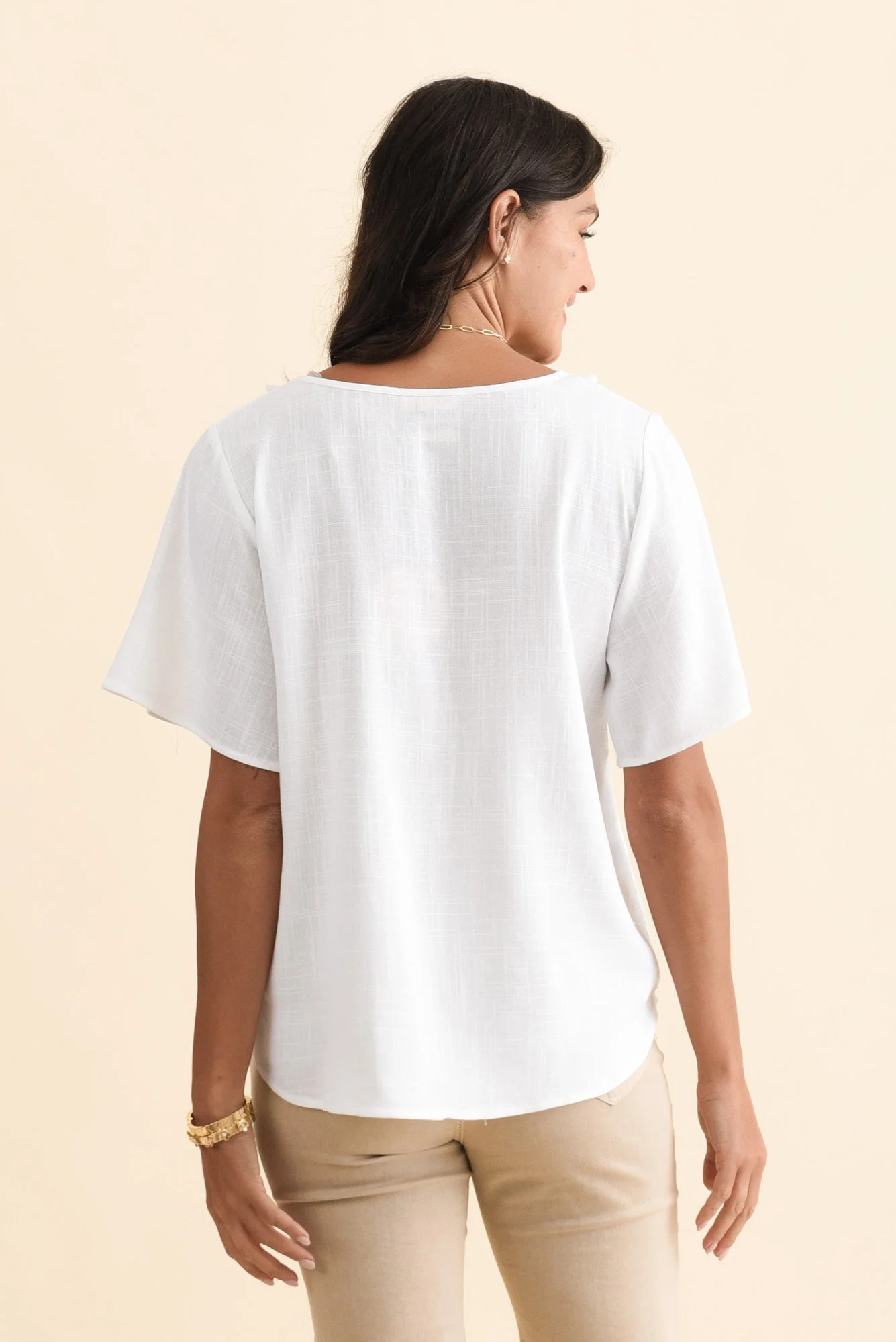Georgio White Linen Top - Image 4