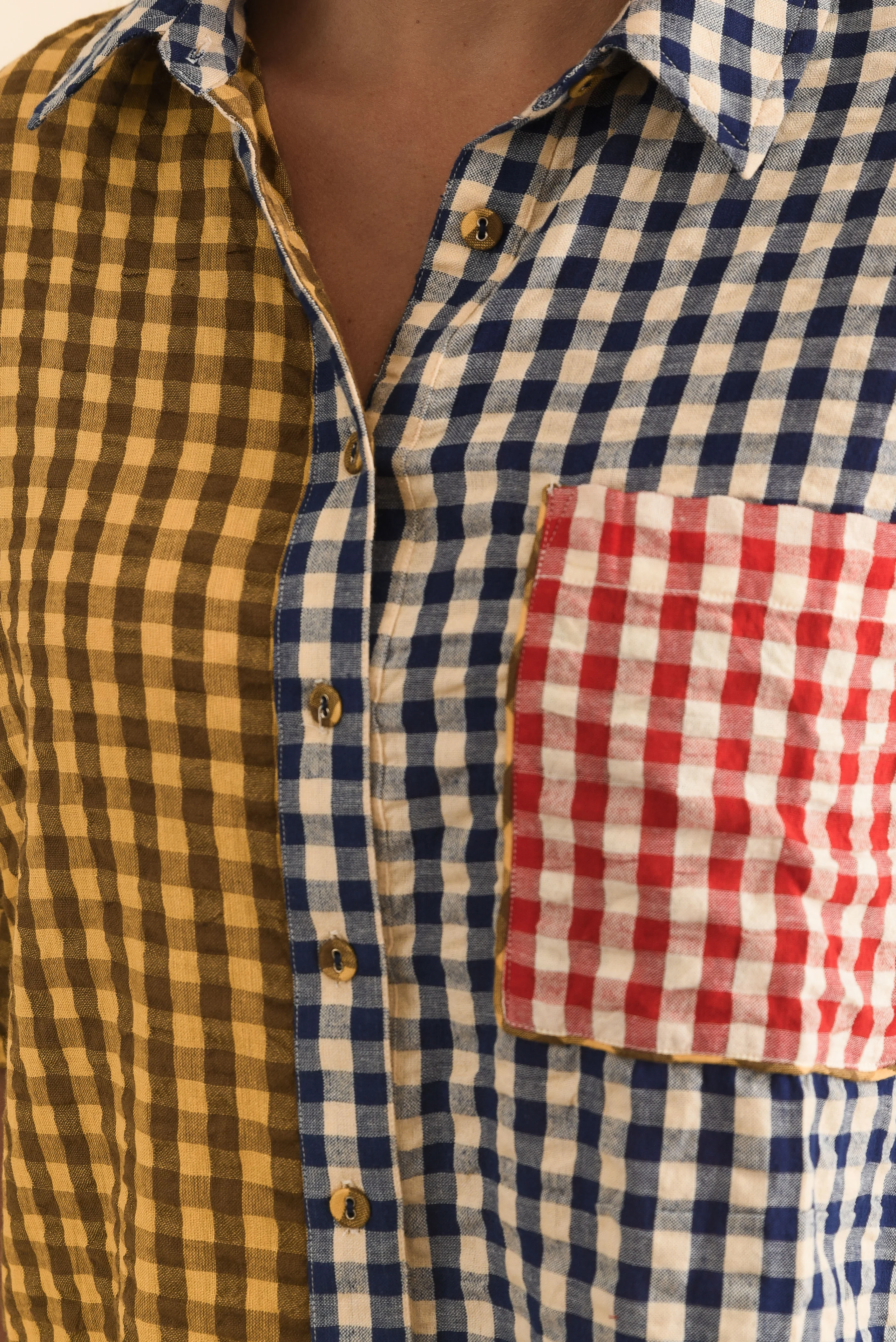 Gillie Navy Check Cotton Shirt - Image 6