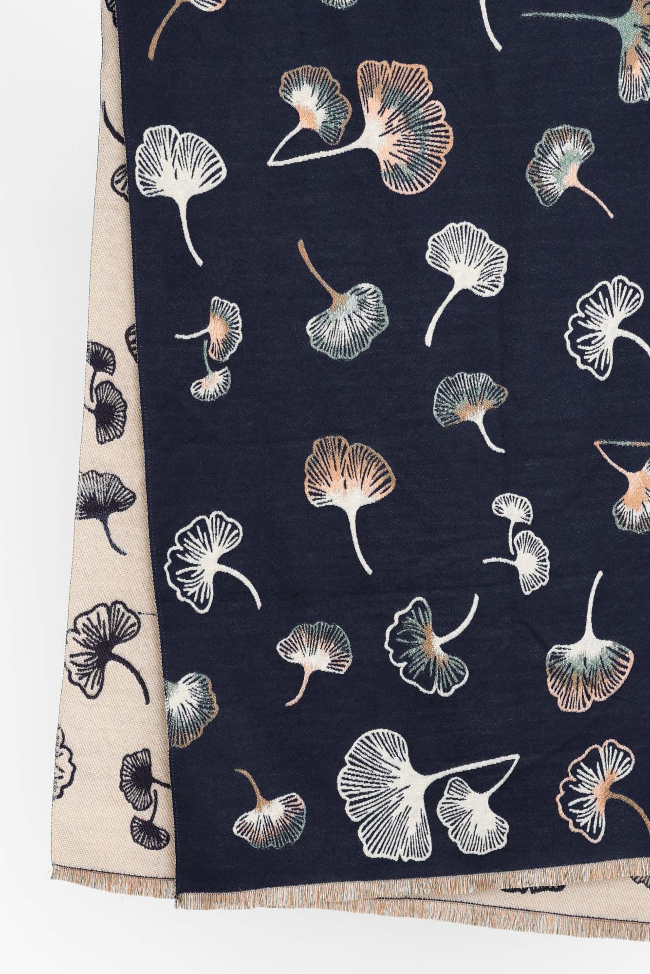 Ginko Black Flower Scarf - Image 2