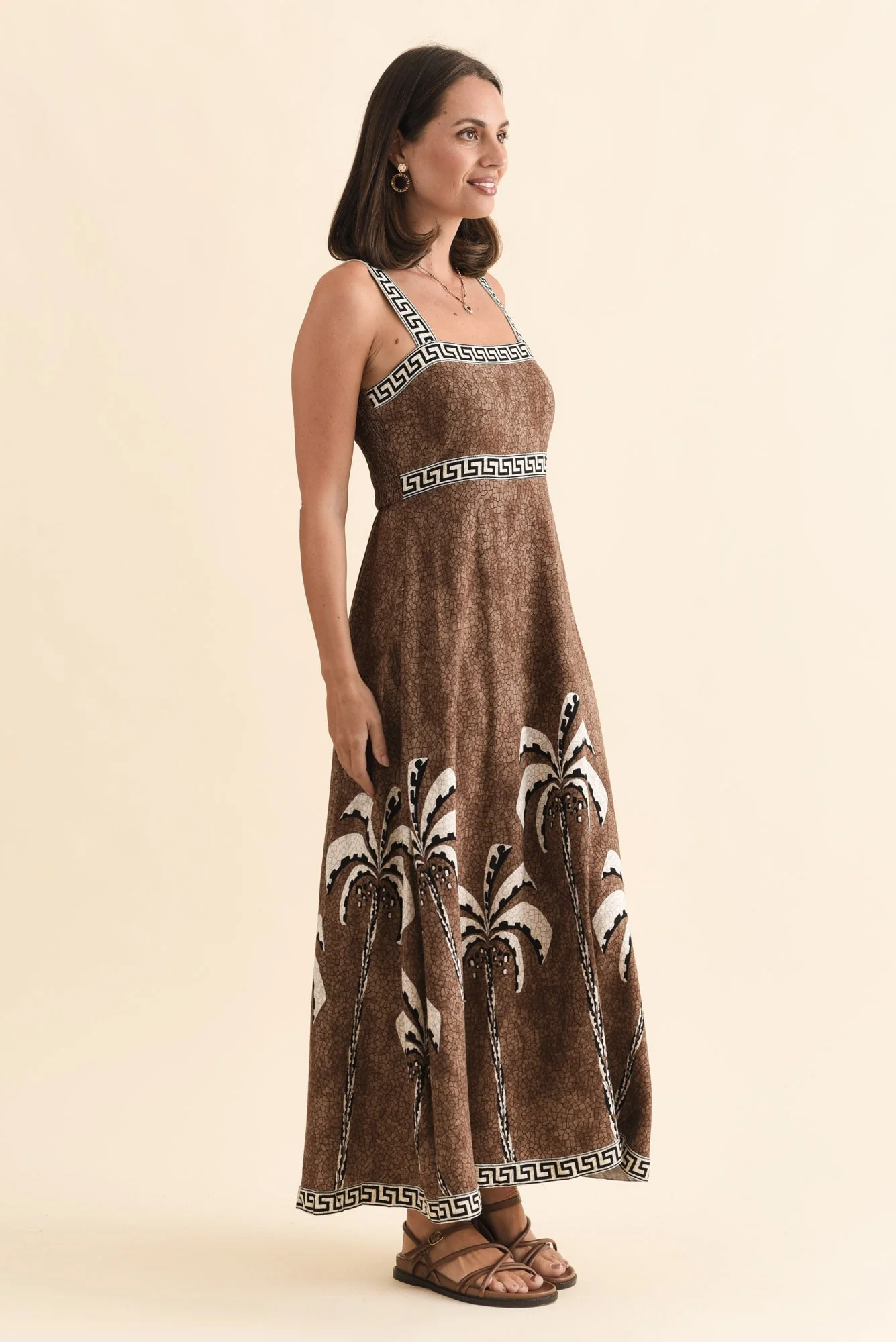 Giovanna Brown Tropical Maxi Dress - Image 3