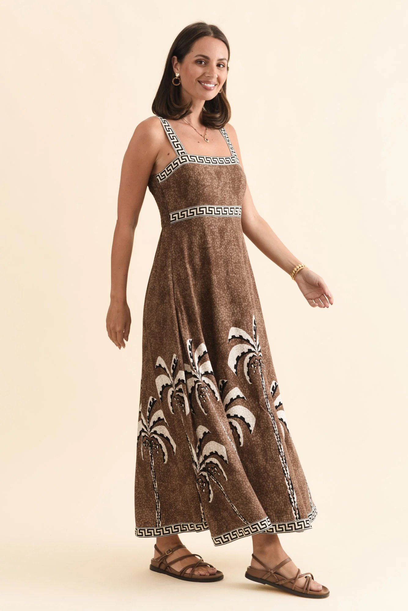 Giovanna Brown Tropical Maxi Dress - Image 6