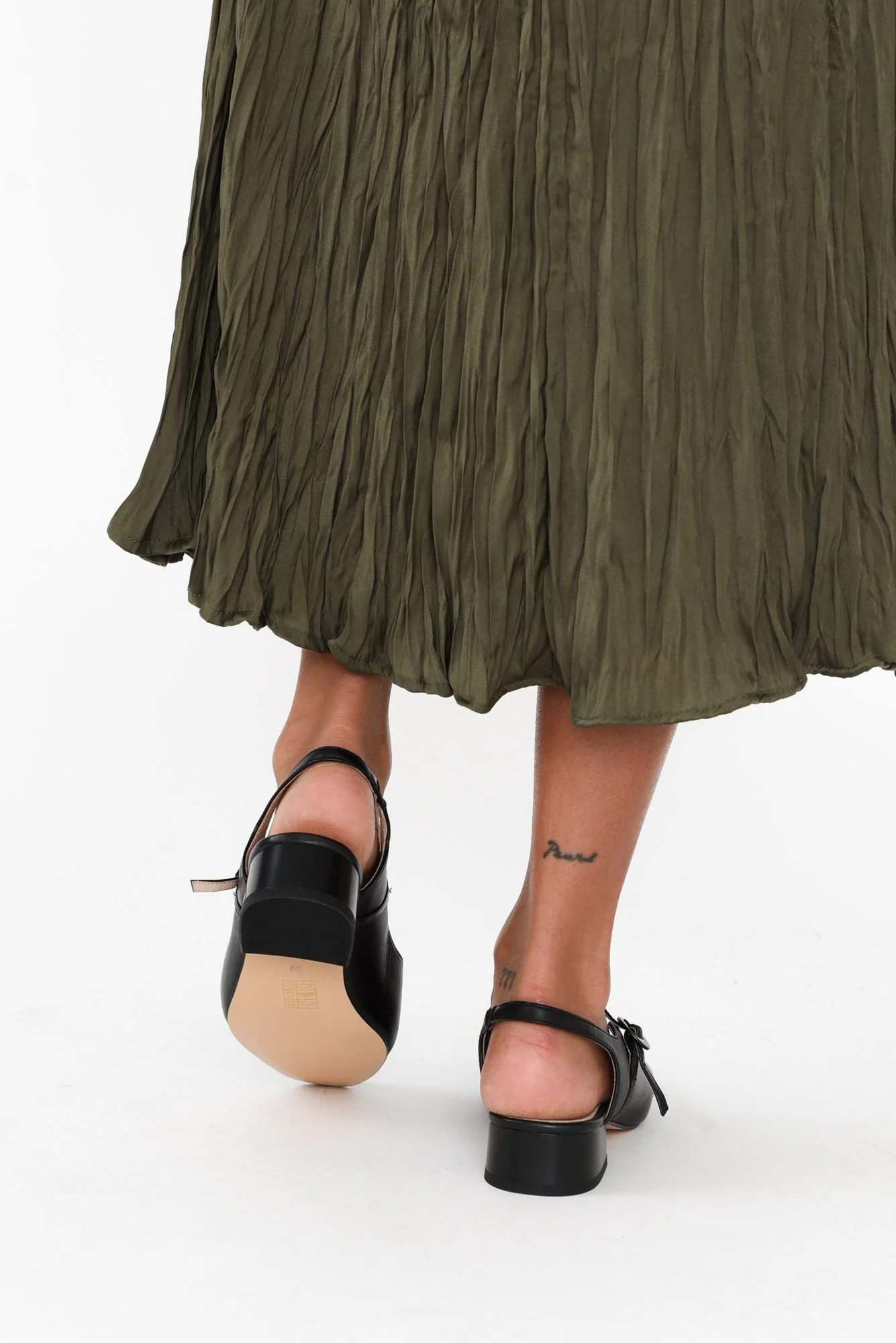 Gleam Black Leather Slingback Shoe - Image 7