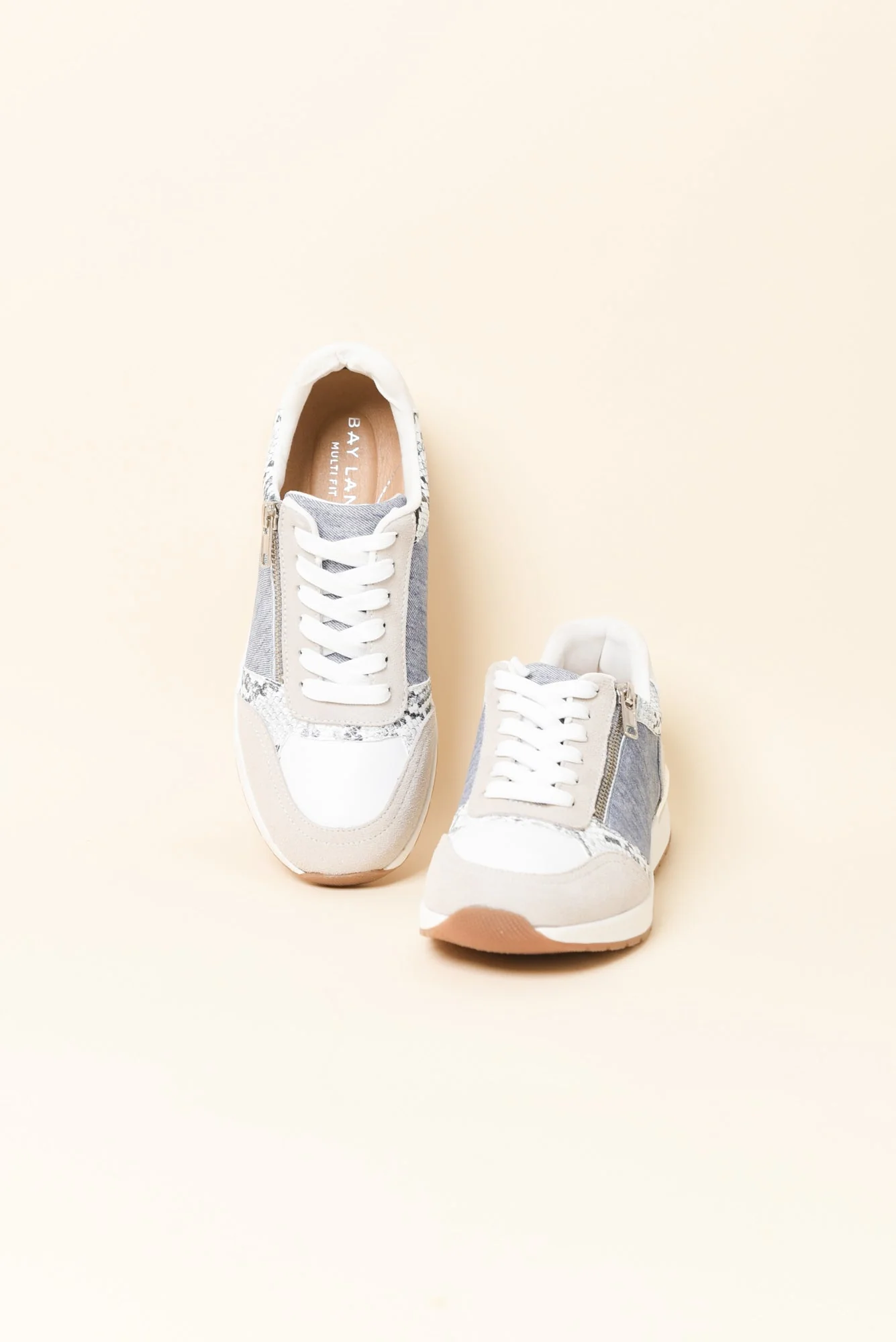 Glebe Denim Multi Leather Zip Sneaker - Image 2