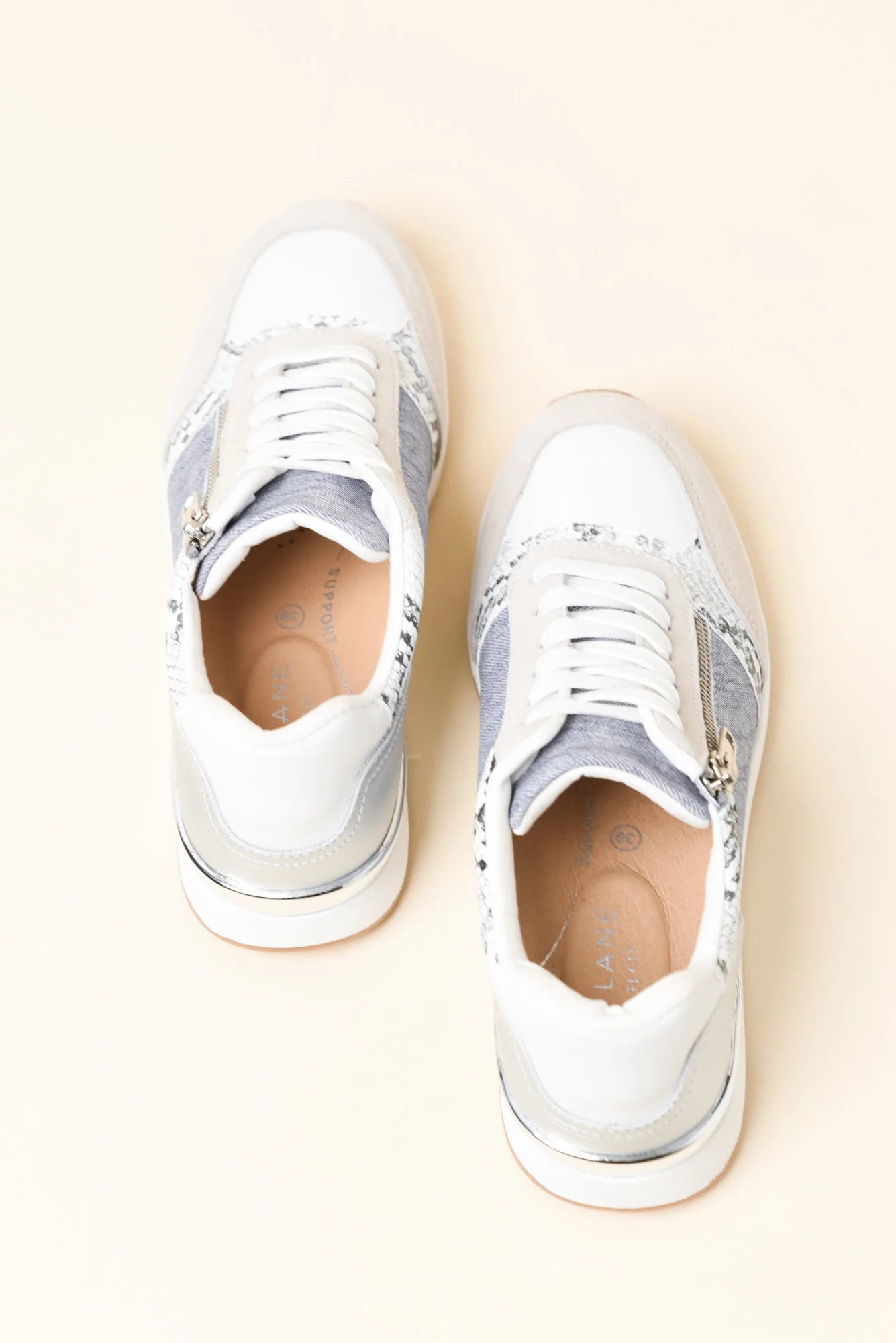 Glebe Denim Multi Leather Zip Sneaker - Image 4