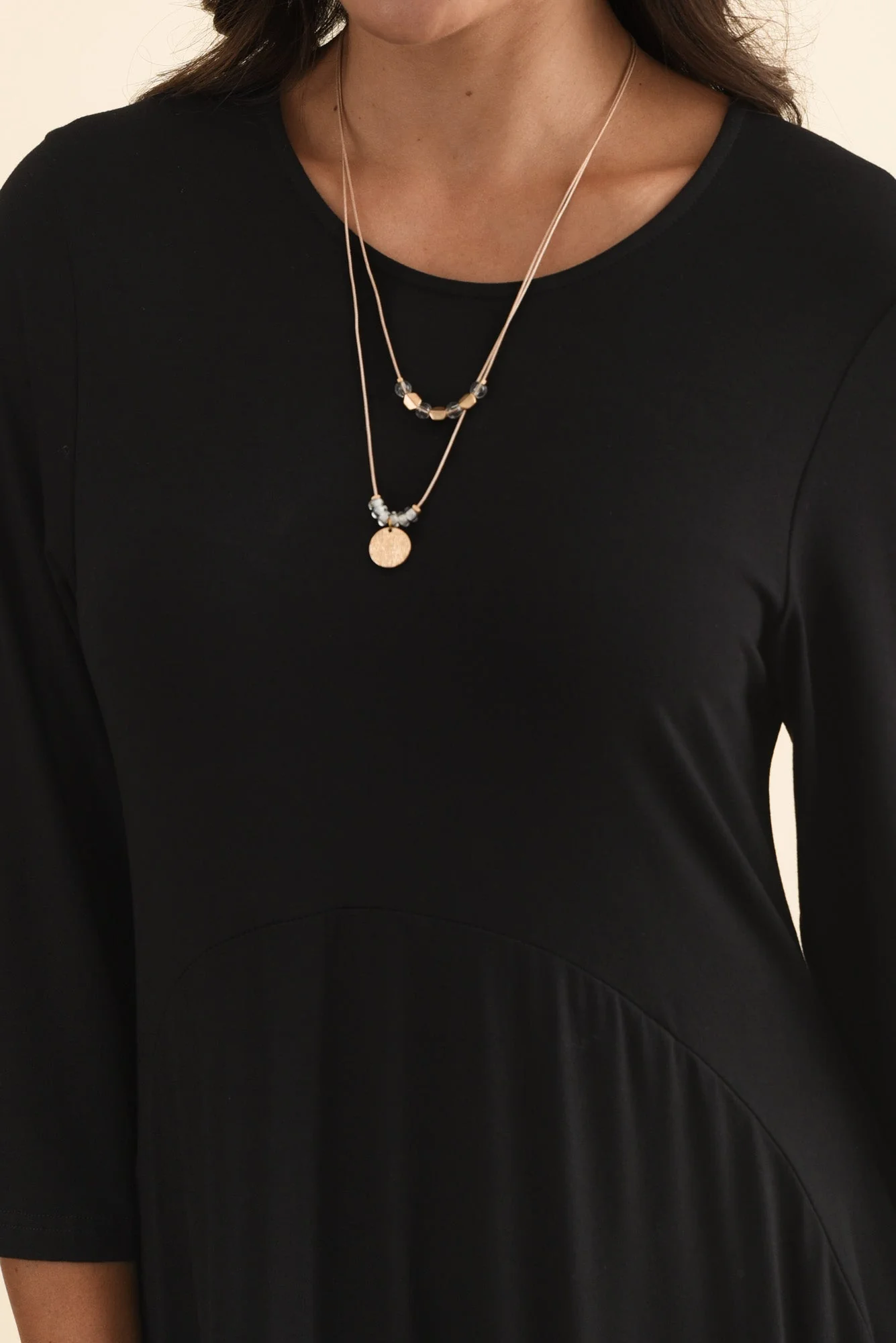Glenda Black Sleeved Crescent Dress - Image 6