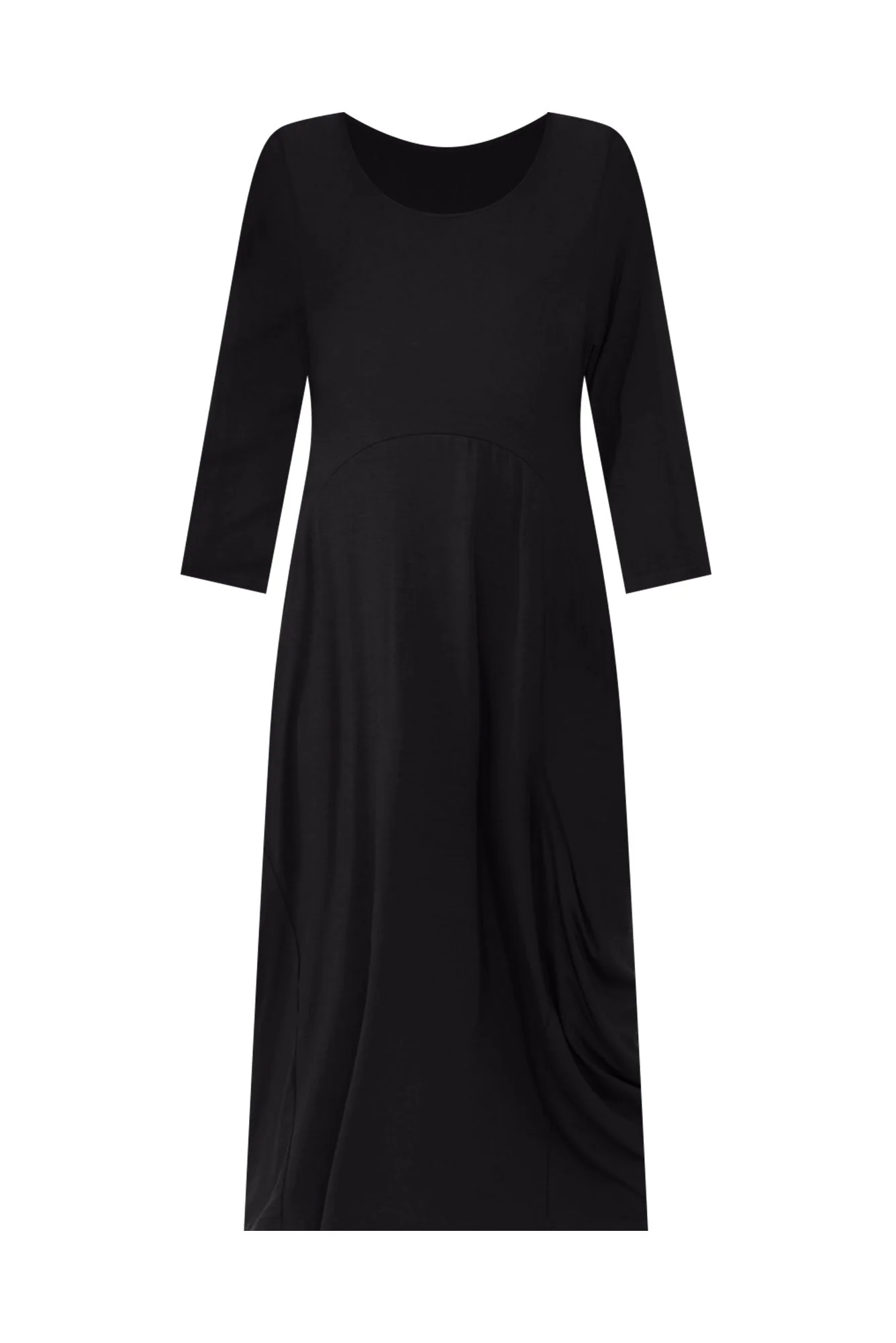Glenda Black Sleeved Crescent Dress - Image 7