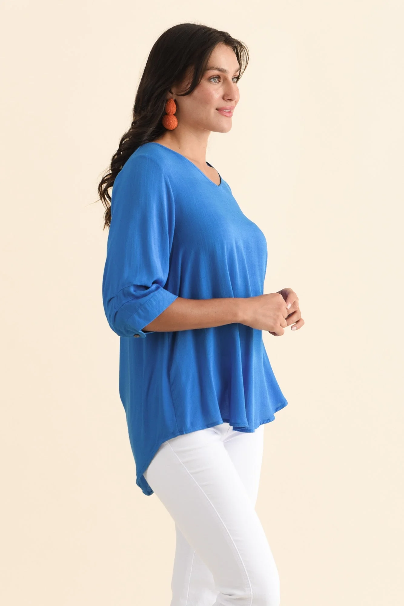 Gomez Cobalt Button Top - Image 4