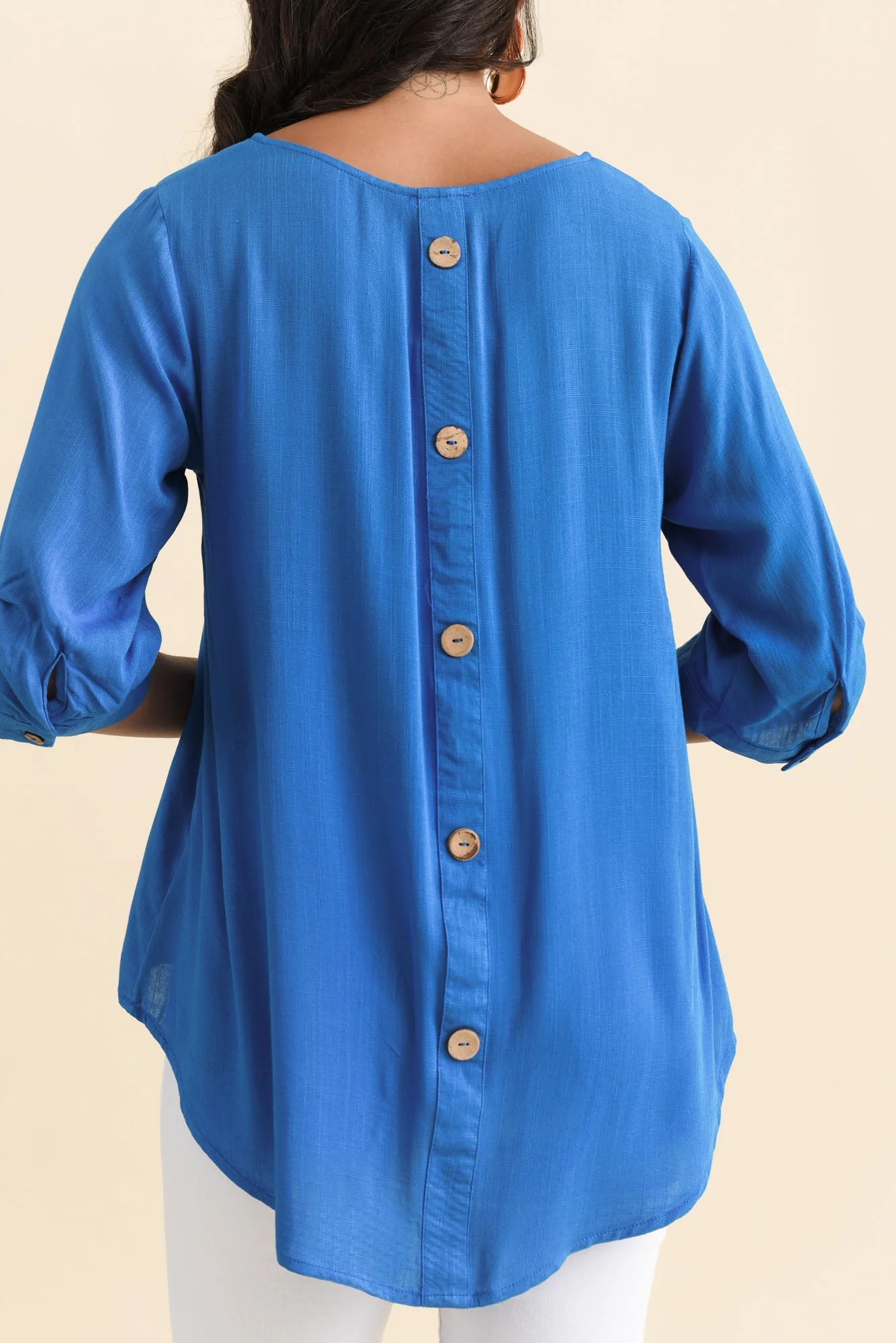 Gomez Cobalt Button Top - Image 6
