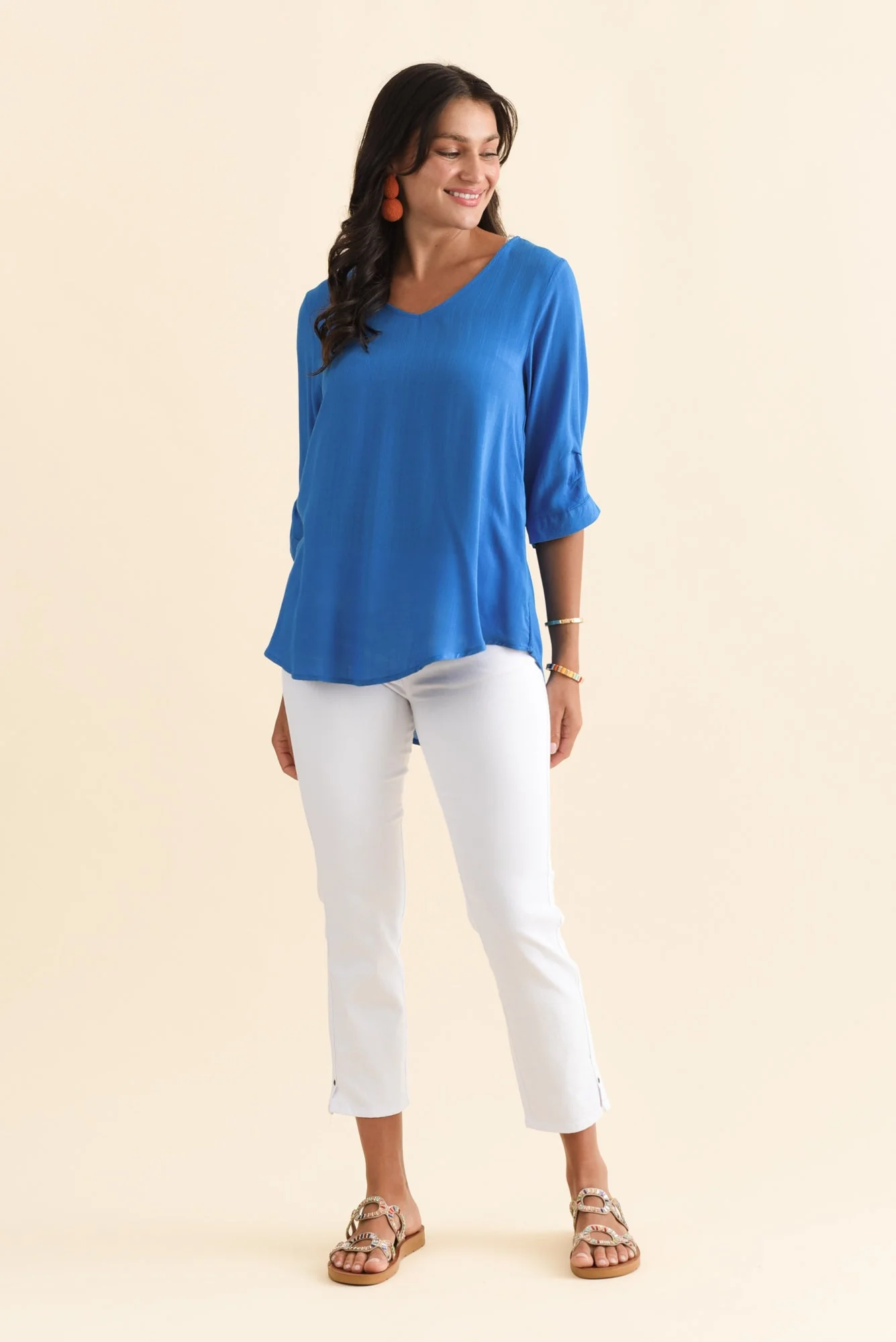 Gomez Cobalt Button Top - Image 7