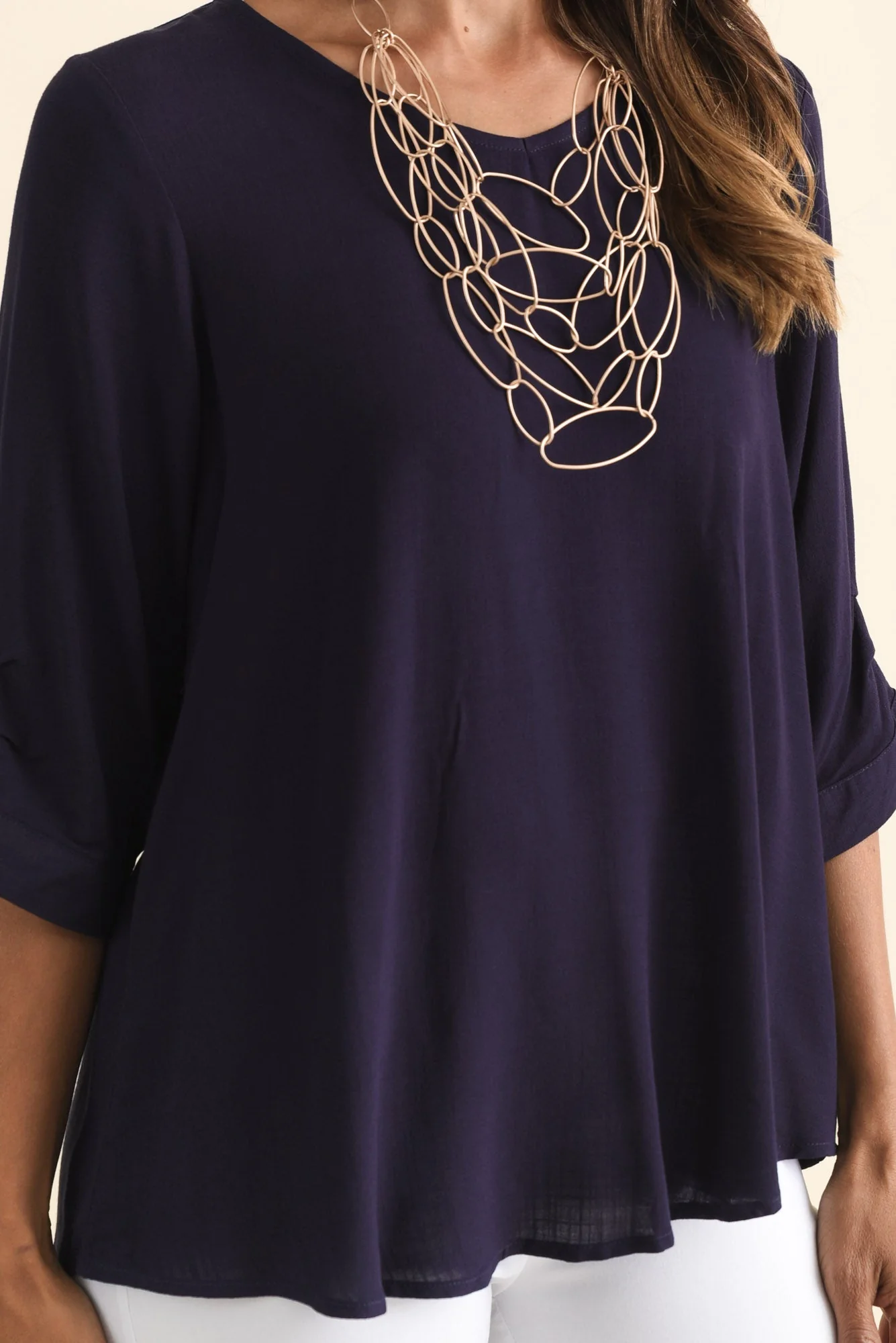 Gomez Dark Navy Button Top - Image 5