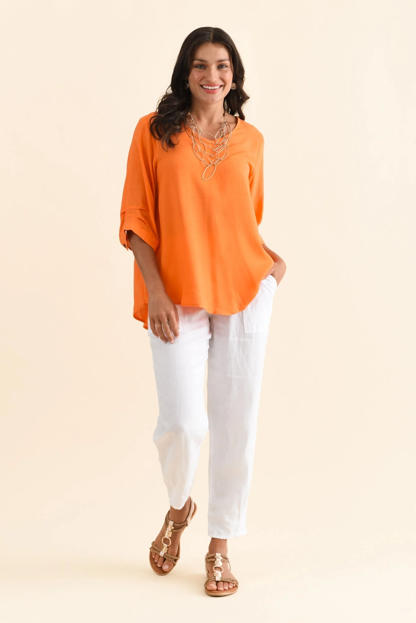 Gomez Orange Button Top - Image 7