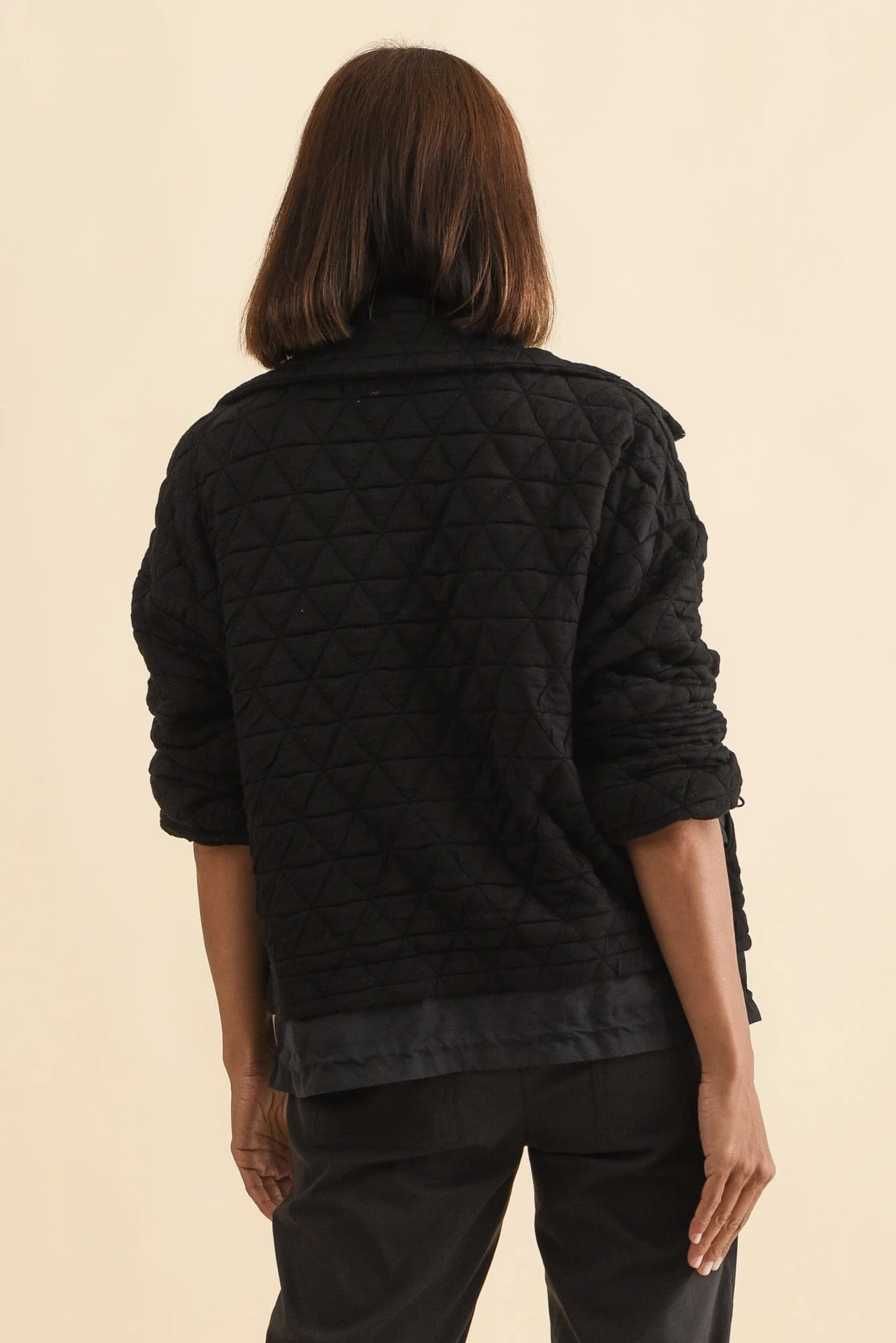 Grace Black Bamboo Quilted Jacket - Image 4
