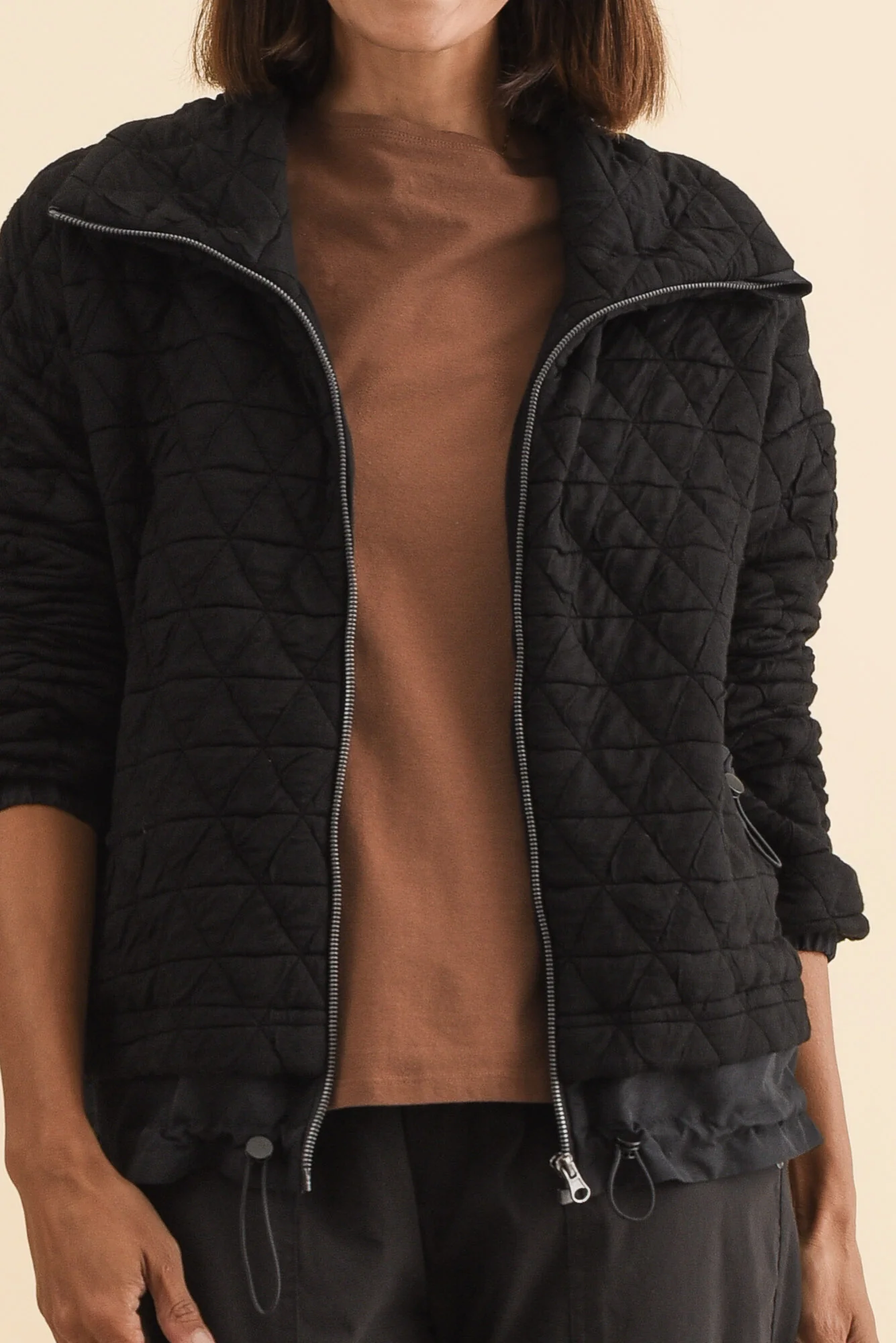 Grace Black Bamboo Quilted Jacket - Image 5