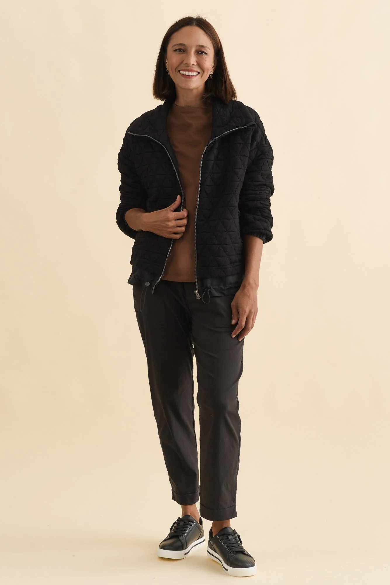 Grace Black Bamboo Quilted Jacket - Image 6