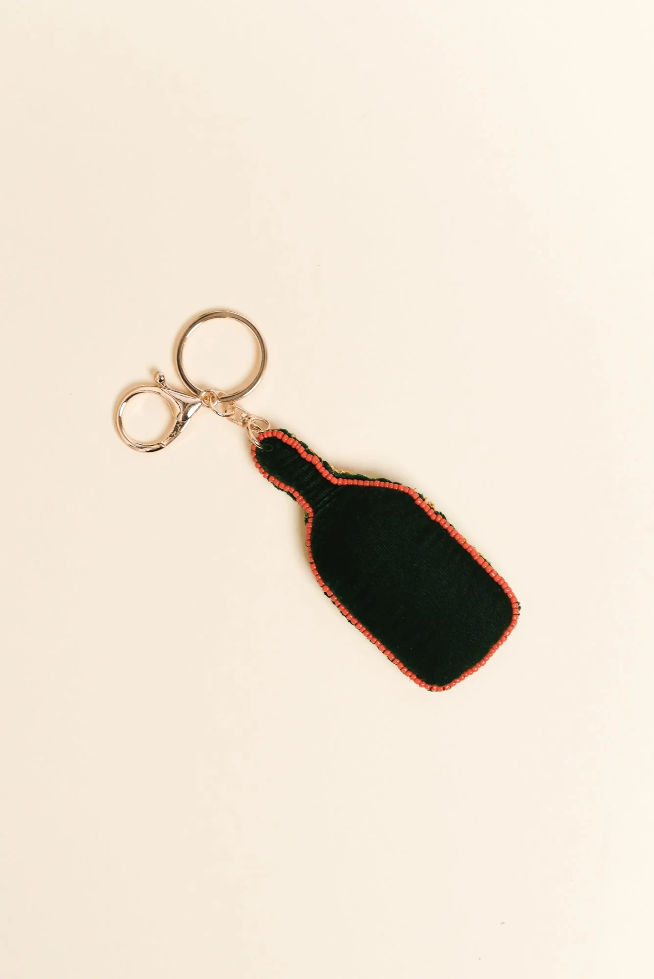 Green Champagne Beaded Keychain - Image 2
