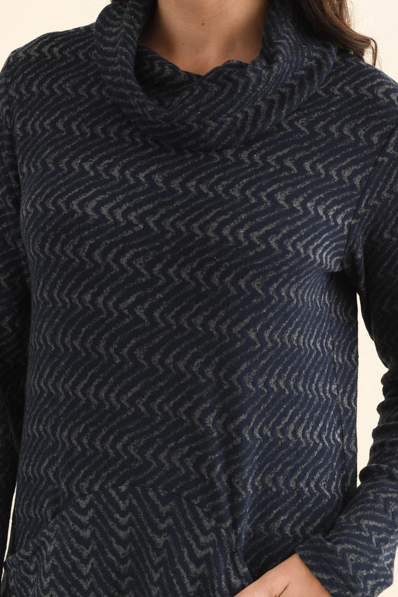 Grenadine Navy Cotton Knit Dress - Image 5