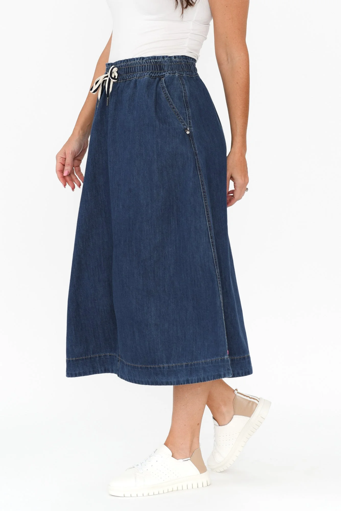 Greta Dark Denim Skirt - Image 3
